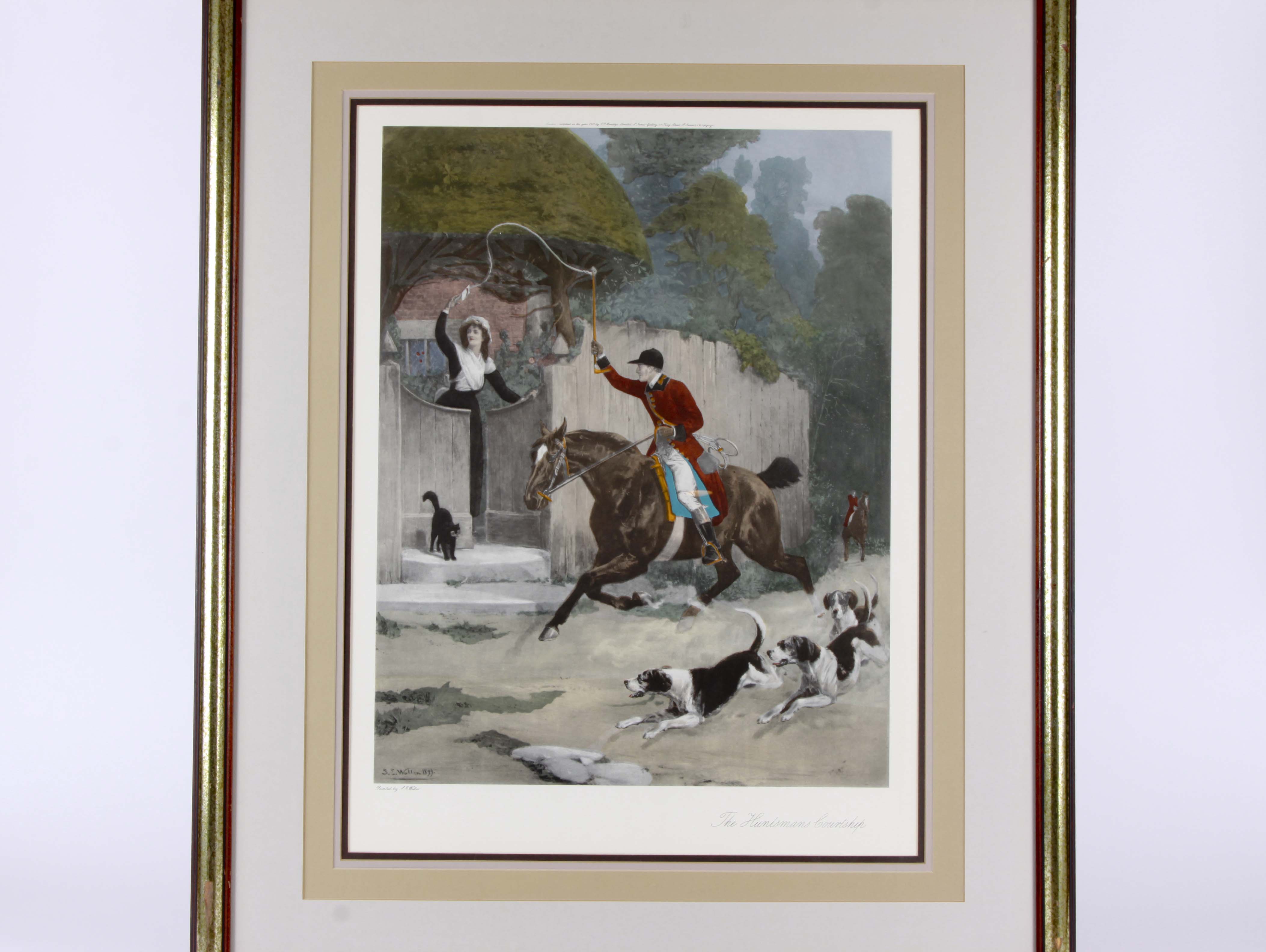S. E. Waller Offset Lithograph "The Huntsmans Courtship"