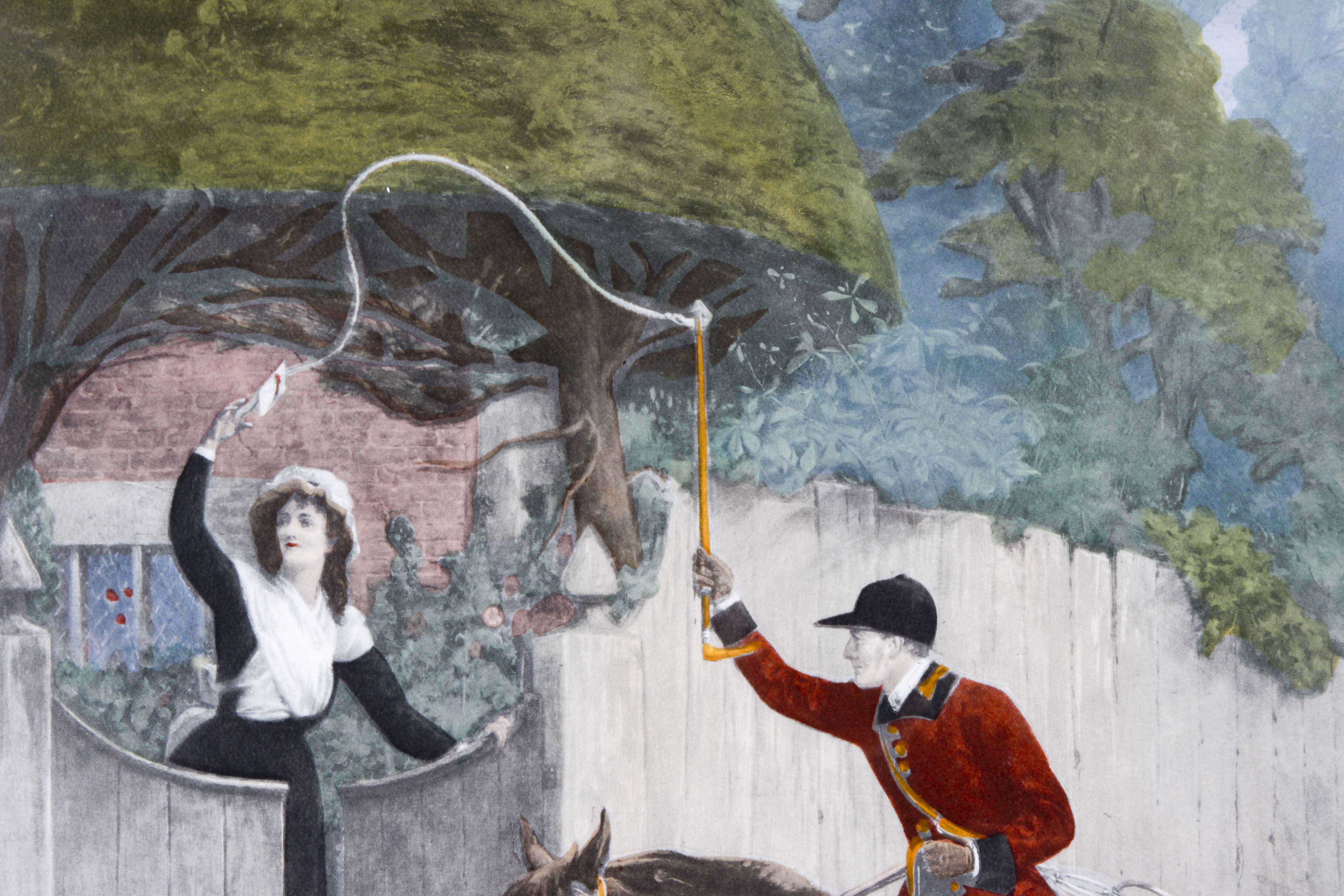 S. E. Waller Offset Lithograph "The Huntsmans Courtship"