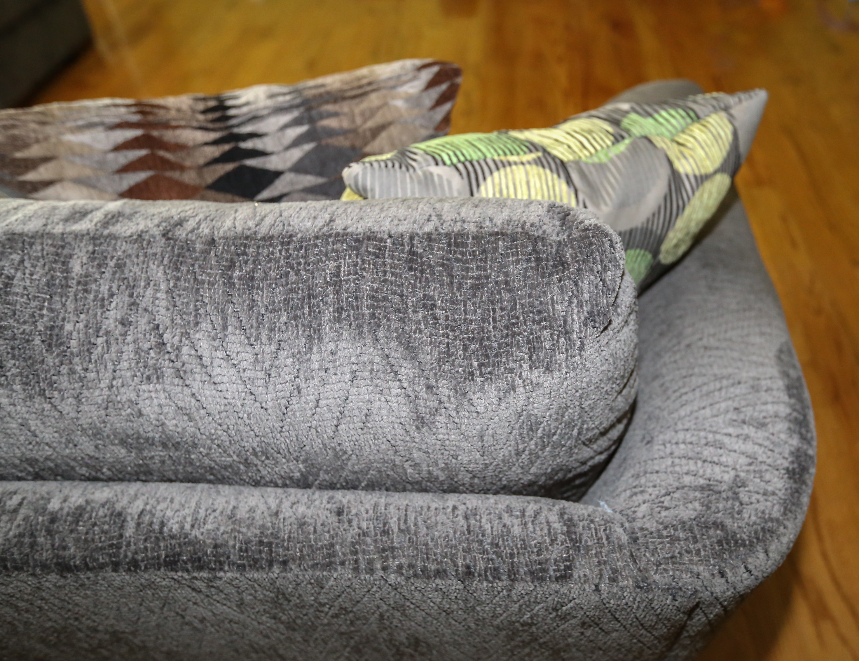 Bluish-Gray Sectional Sofa and Ottoman by Kroehler