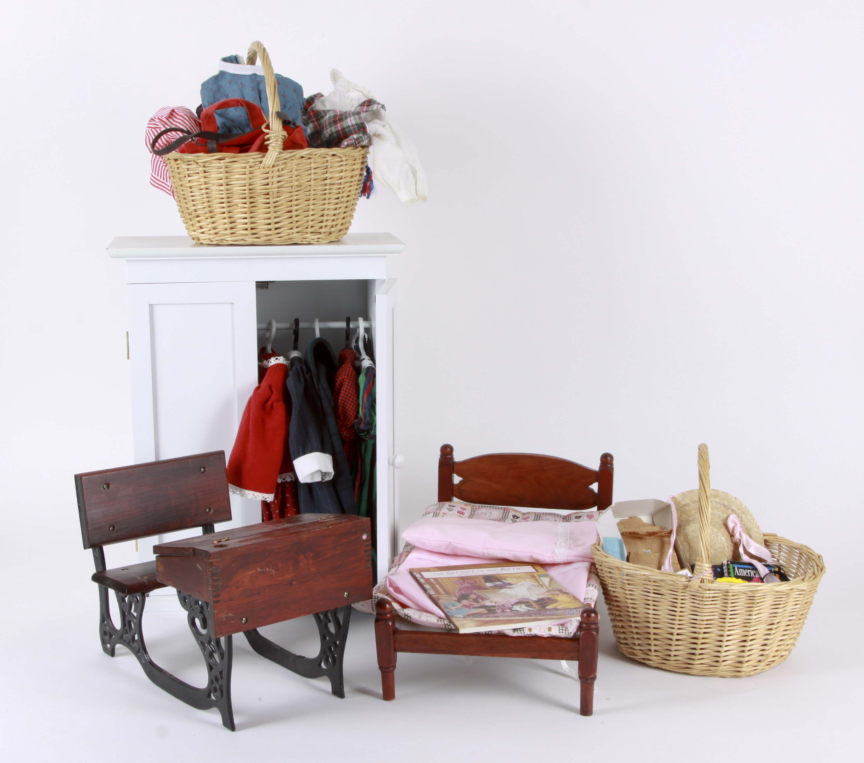 Collection of American Girl Doll Furniture and Clothing Accessories