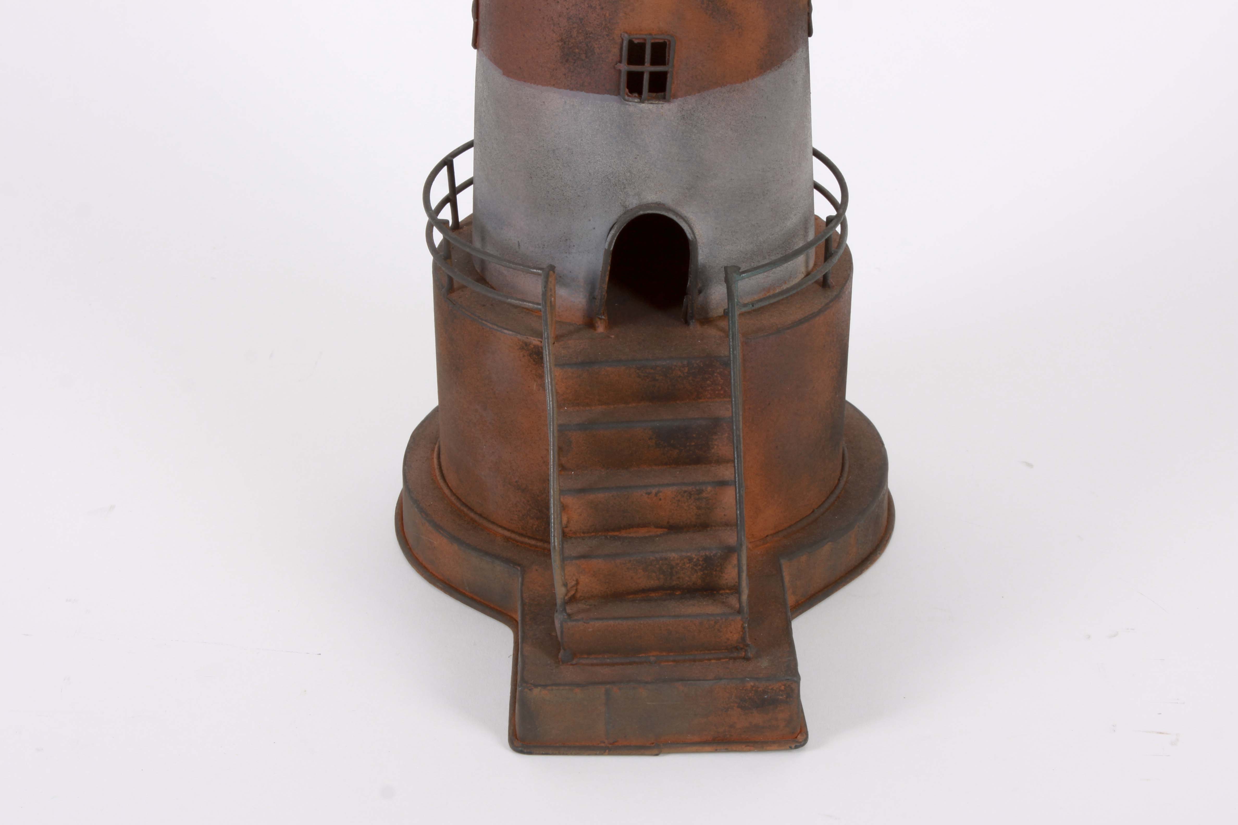 Decorative Rustic Metal Lighthouse