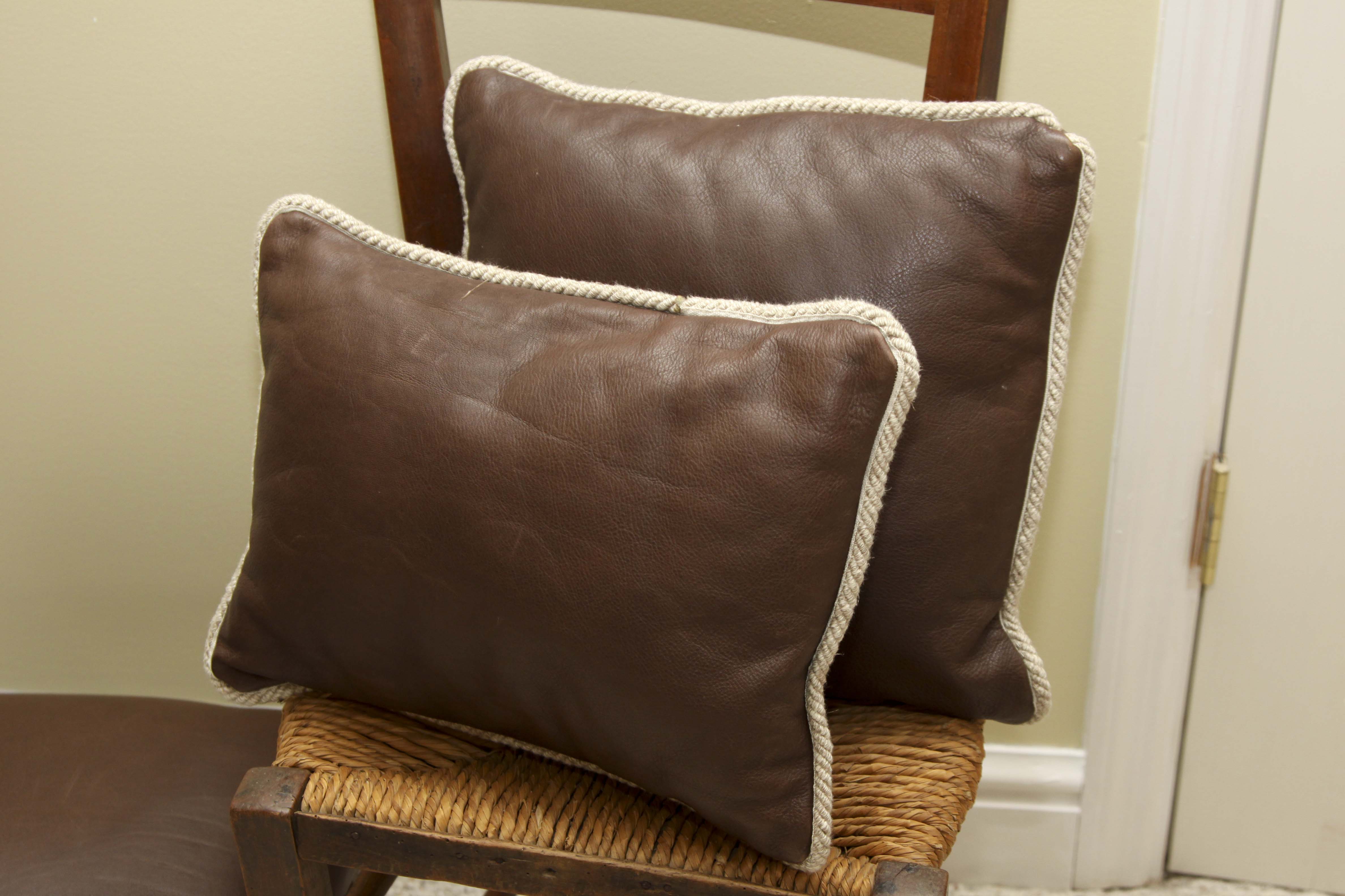 Vintage Chair with Foot Stool and Pillows
