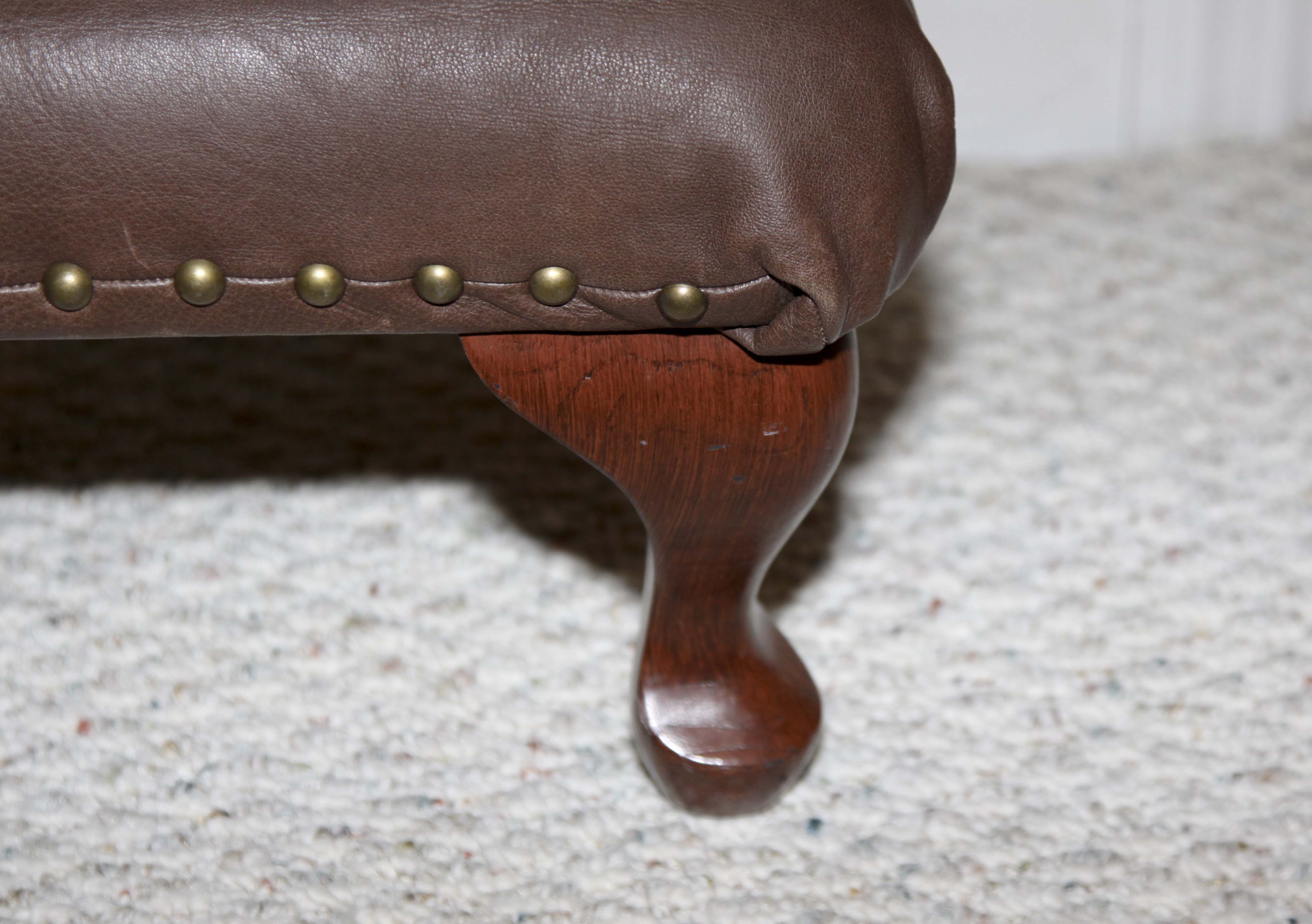 Vintage Chair with Foot Stool and Pillows