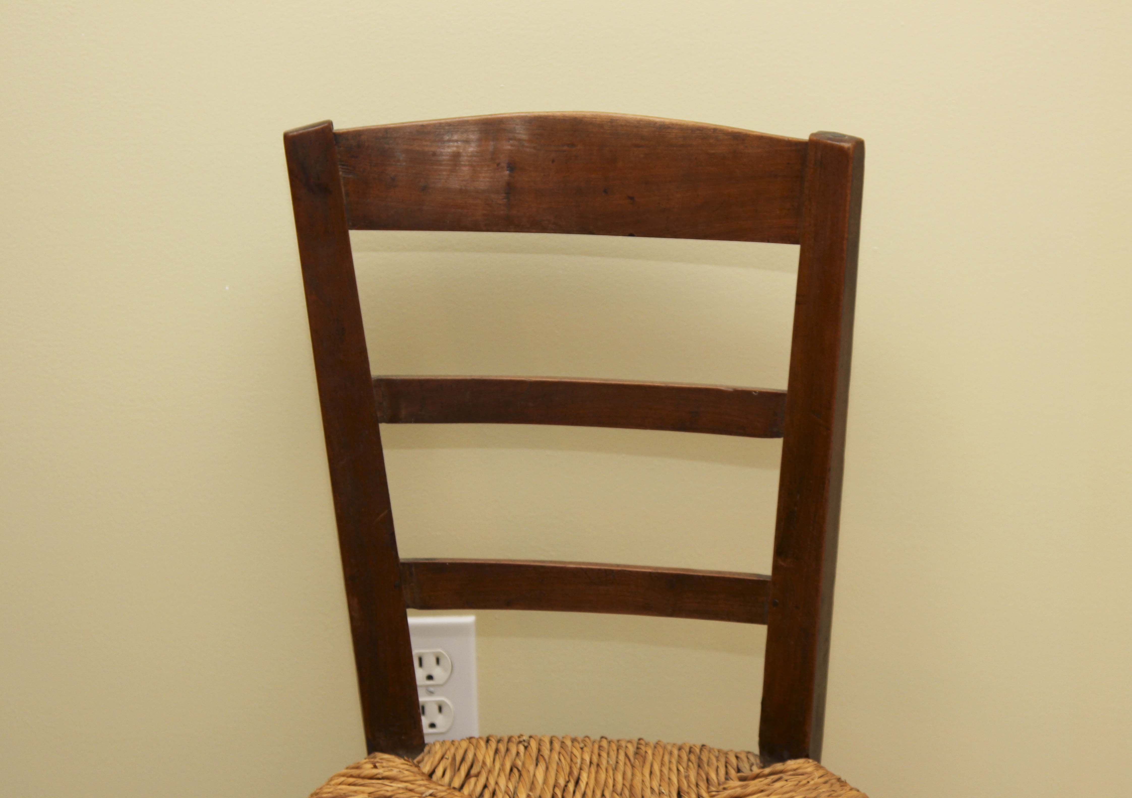 Vintage Chair with Foot Stool and Pillows