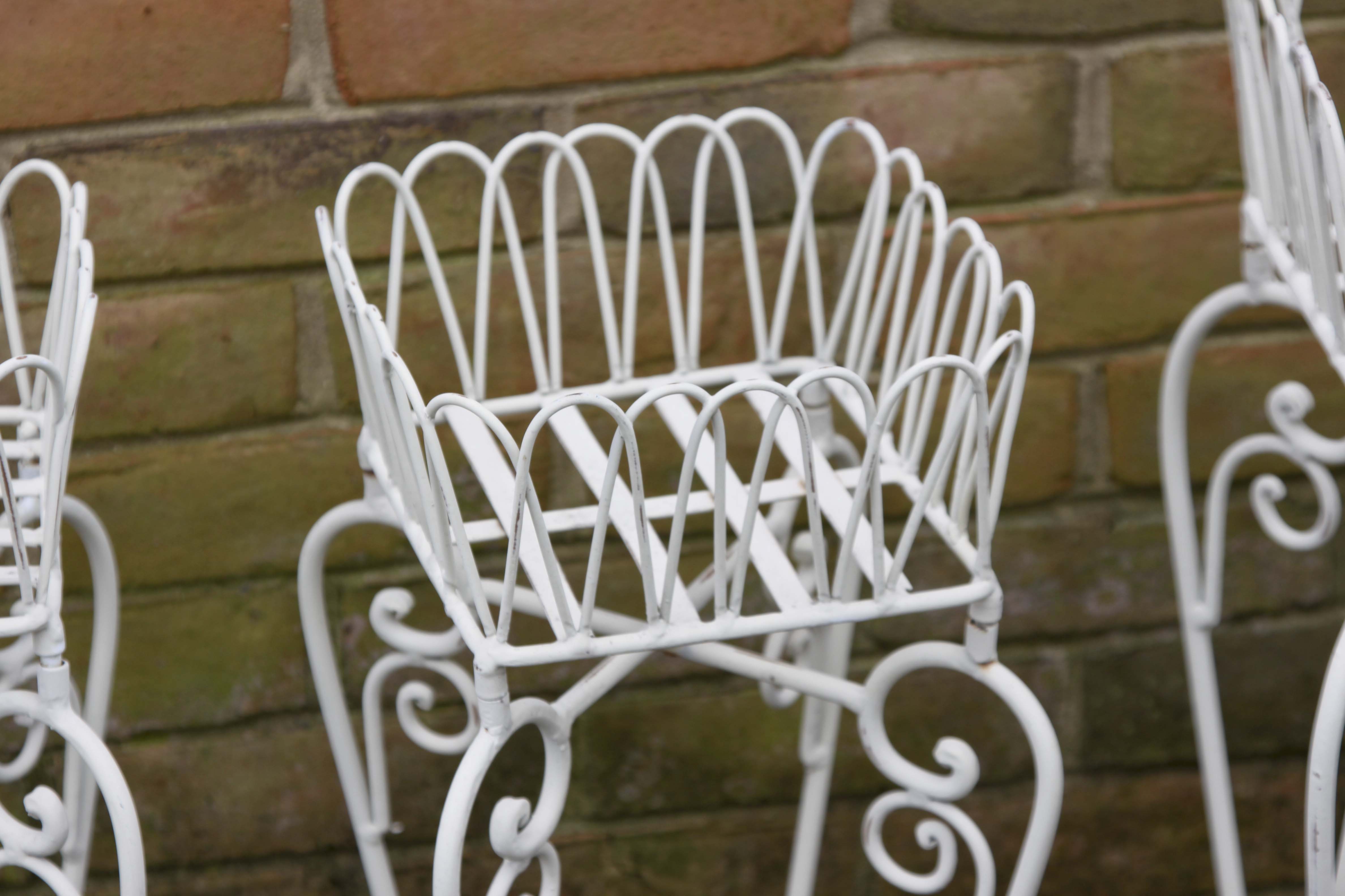 A Set of Off White Plant Stands.