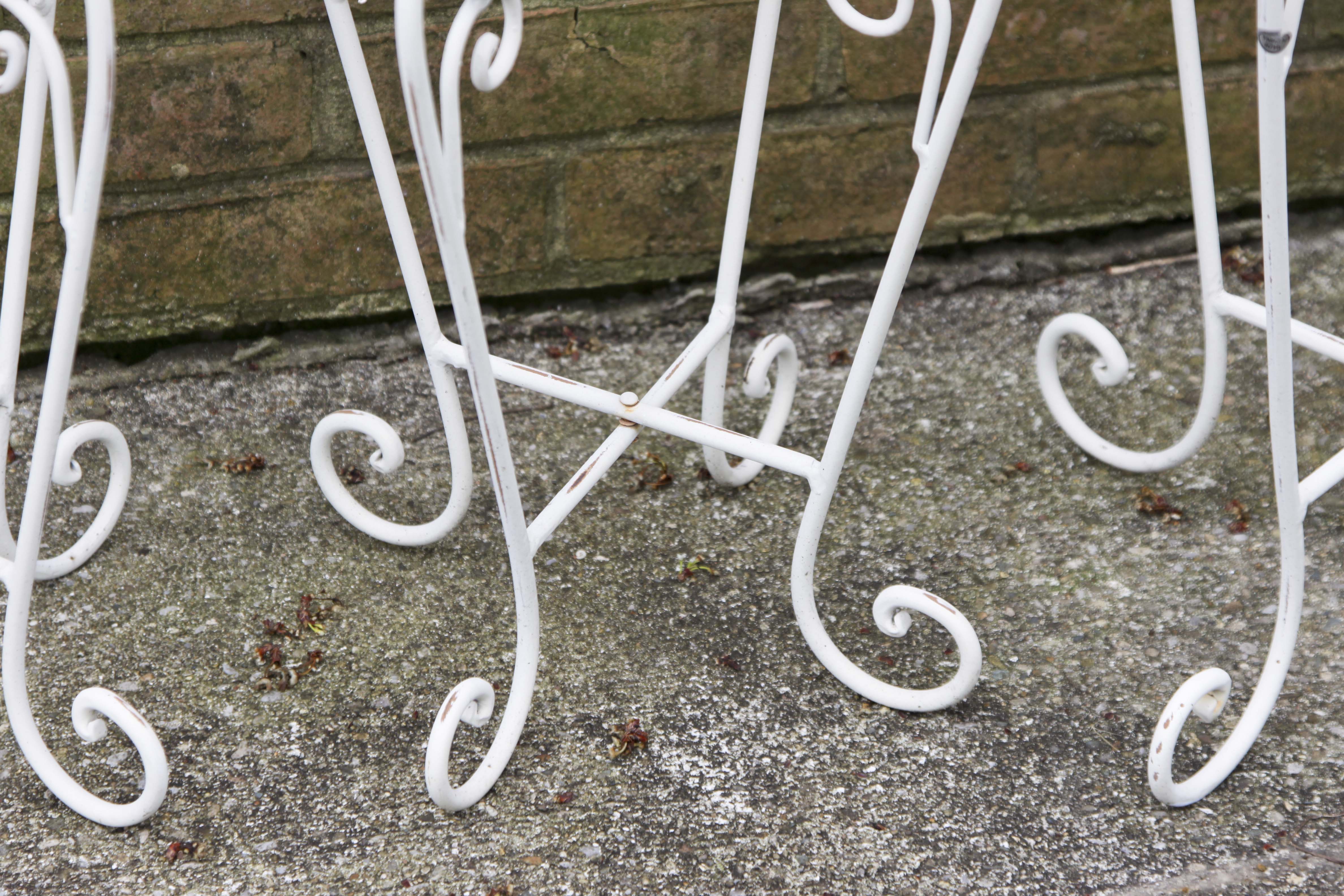 A Set of Off White Plant Stands.