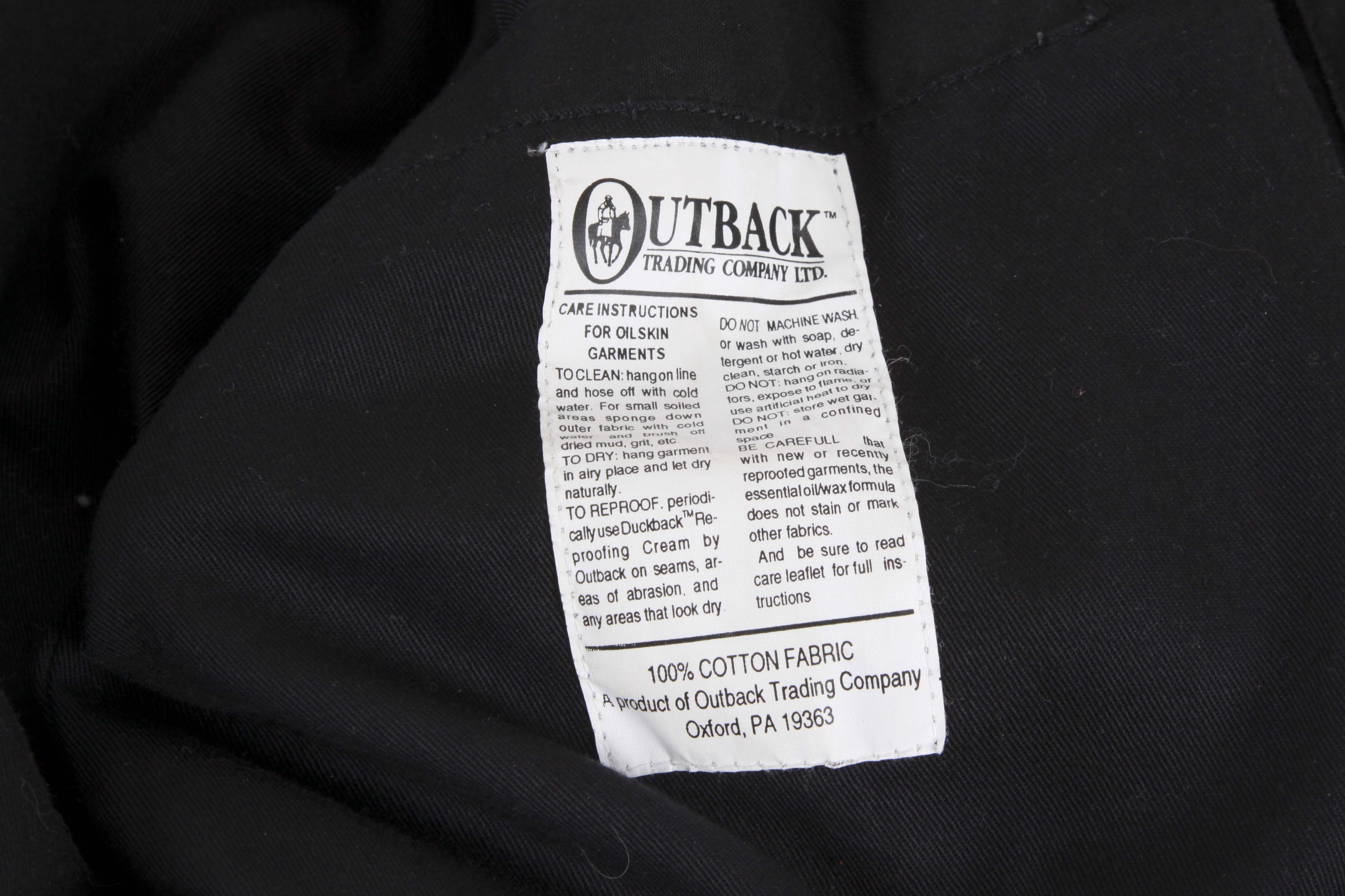 Outback Trading Company LTD Oil Skin Riding Jacket