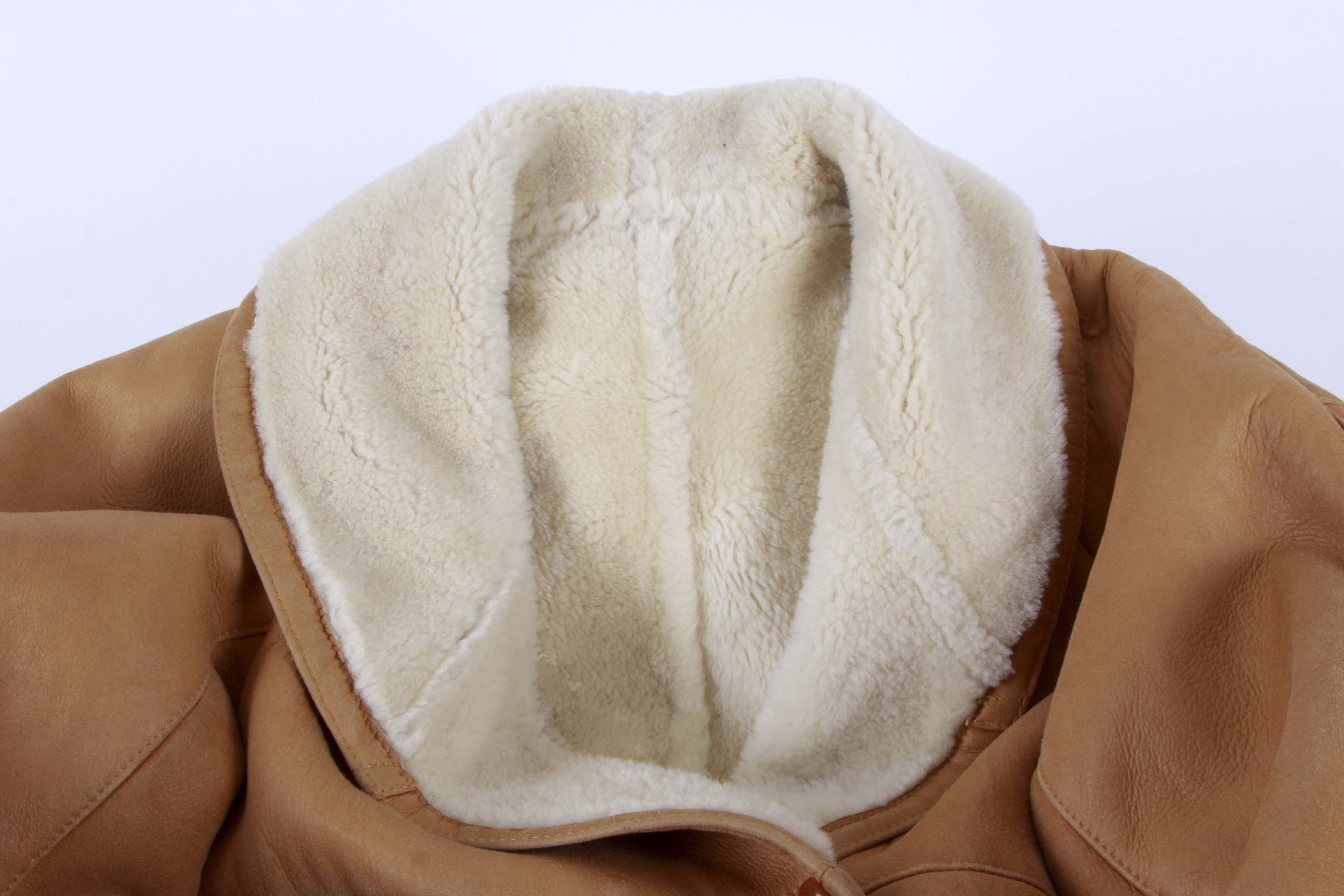 Searie Blatt Light Brown Leather Shearling Coat