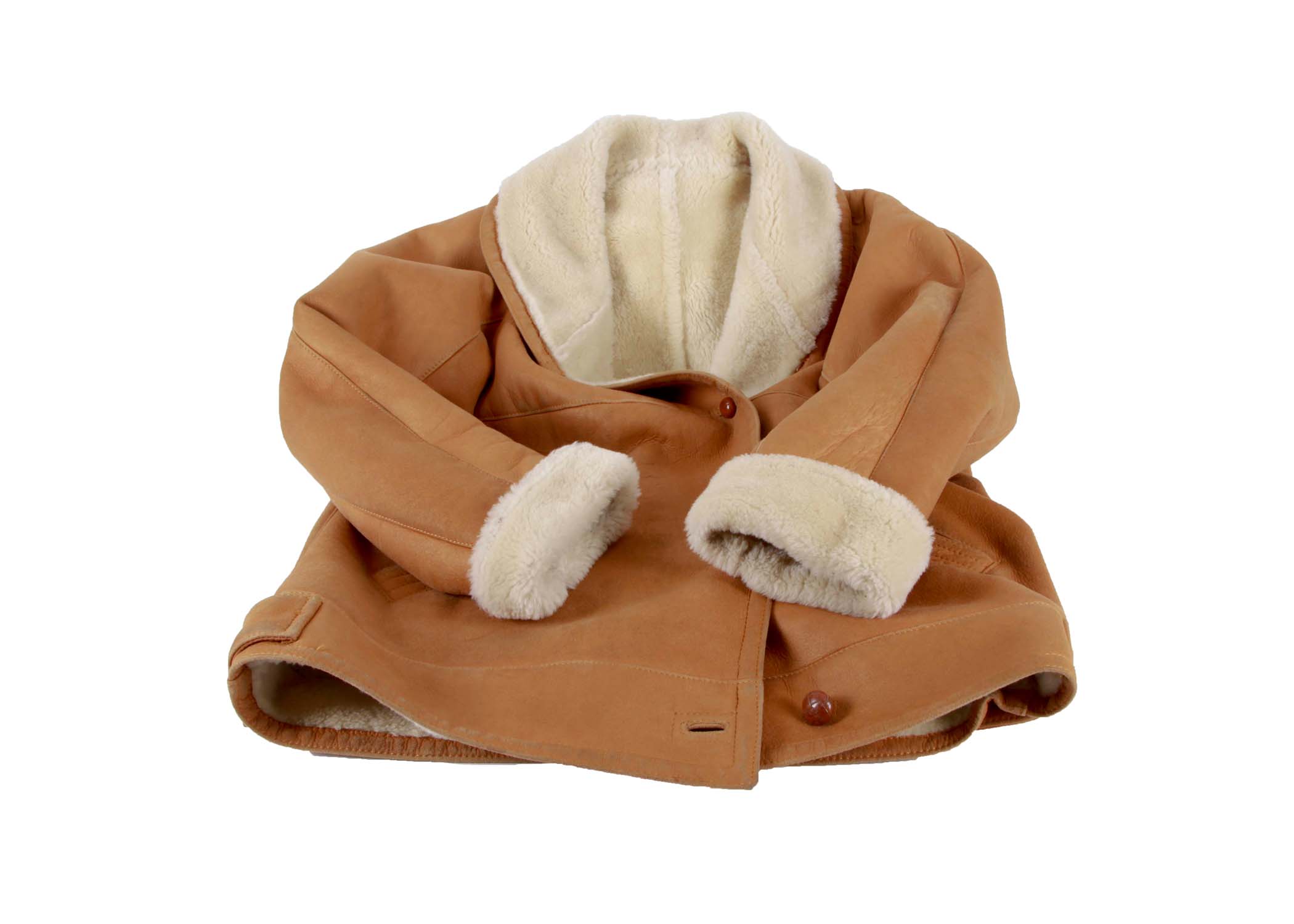 Searie Blatt Light Brown Leather Shearling Coat