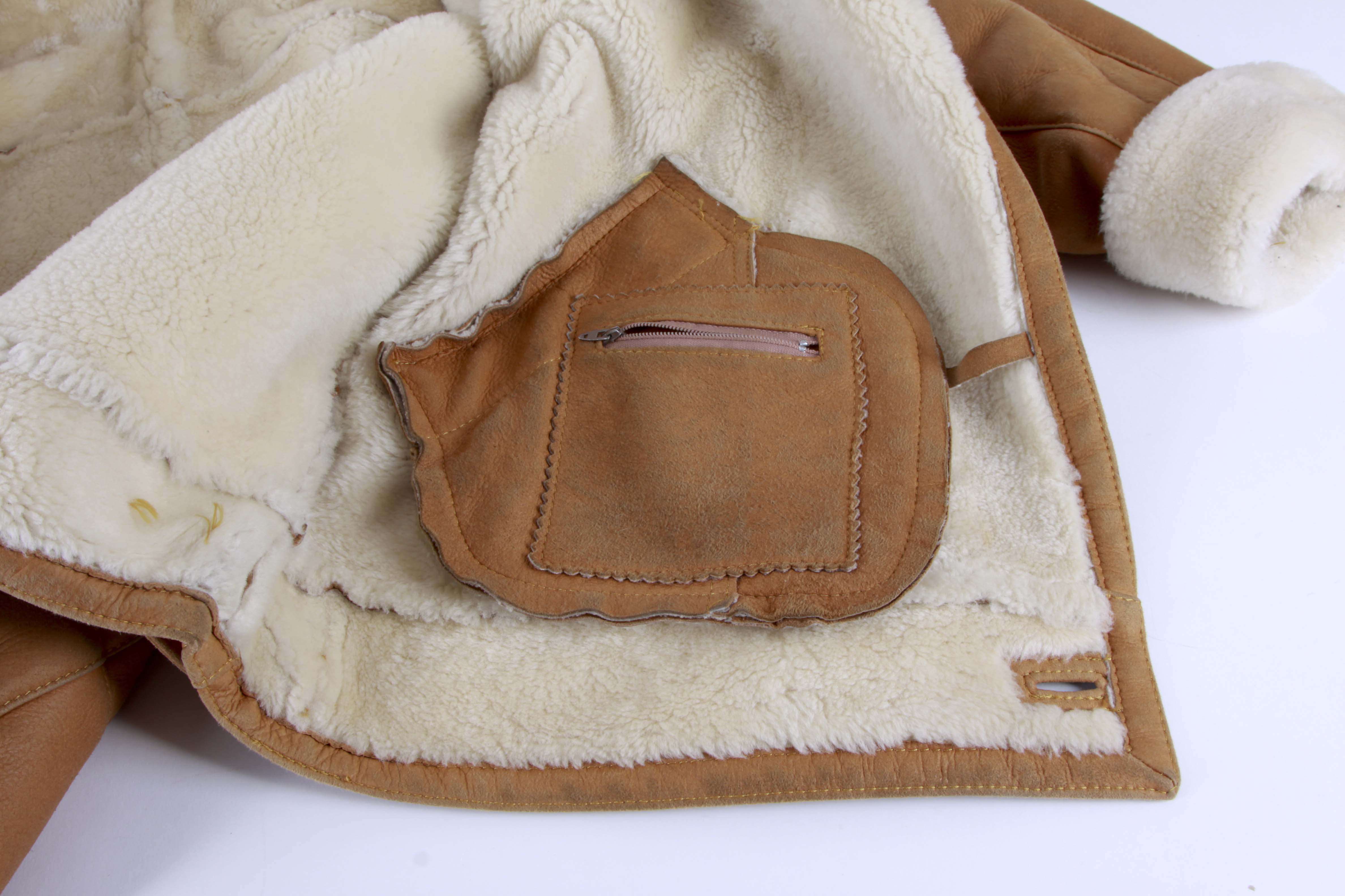 Searie Blatt Light Brown Leather Shearling Coat