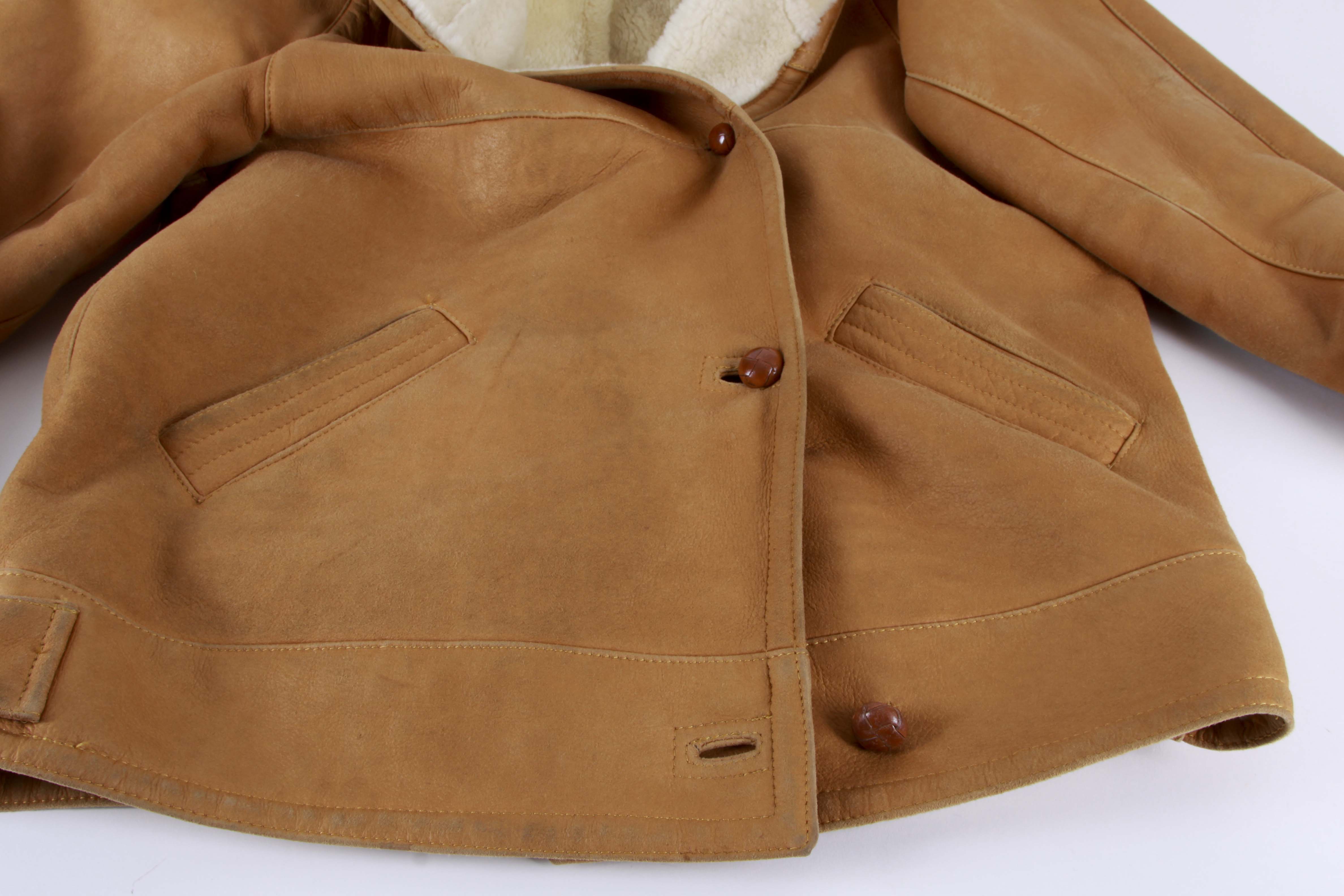 Searie Blatt Light Brown Leather Shearling Coat