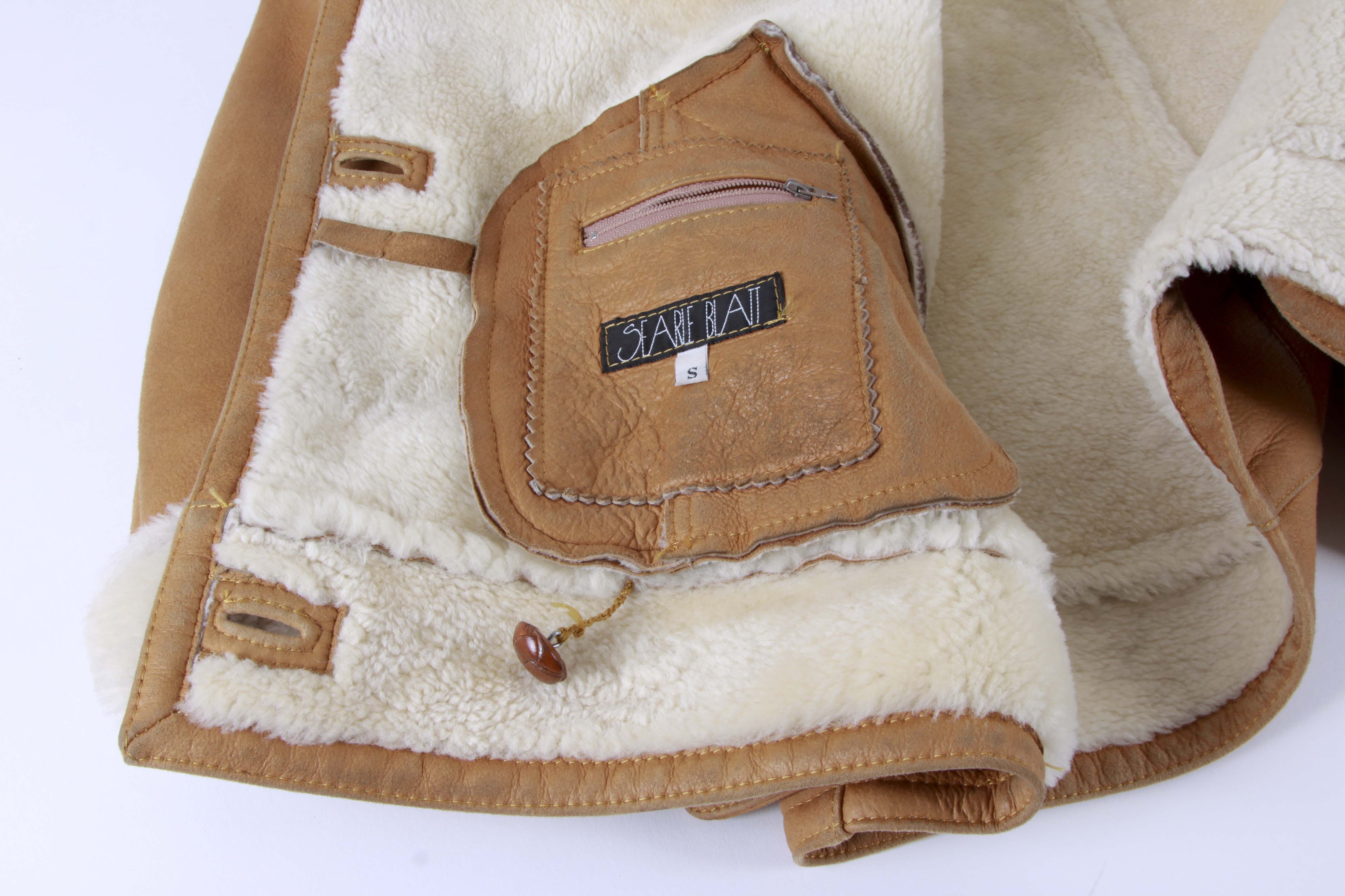 Searie Blatt Light Brown Leather Shearling Coat