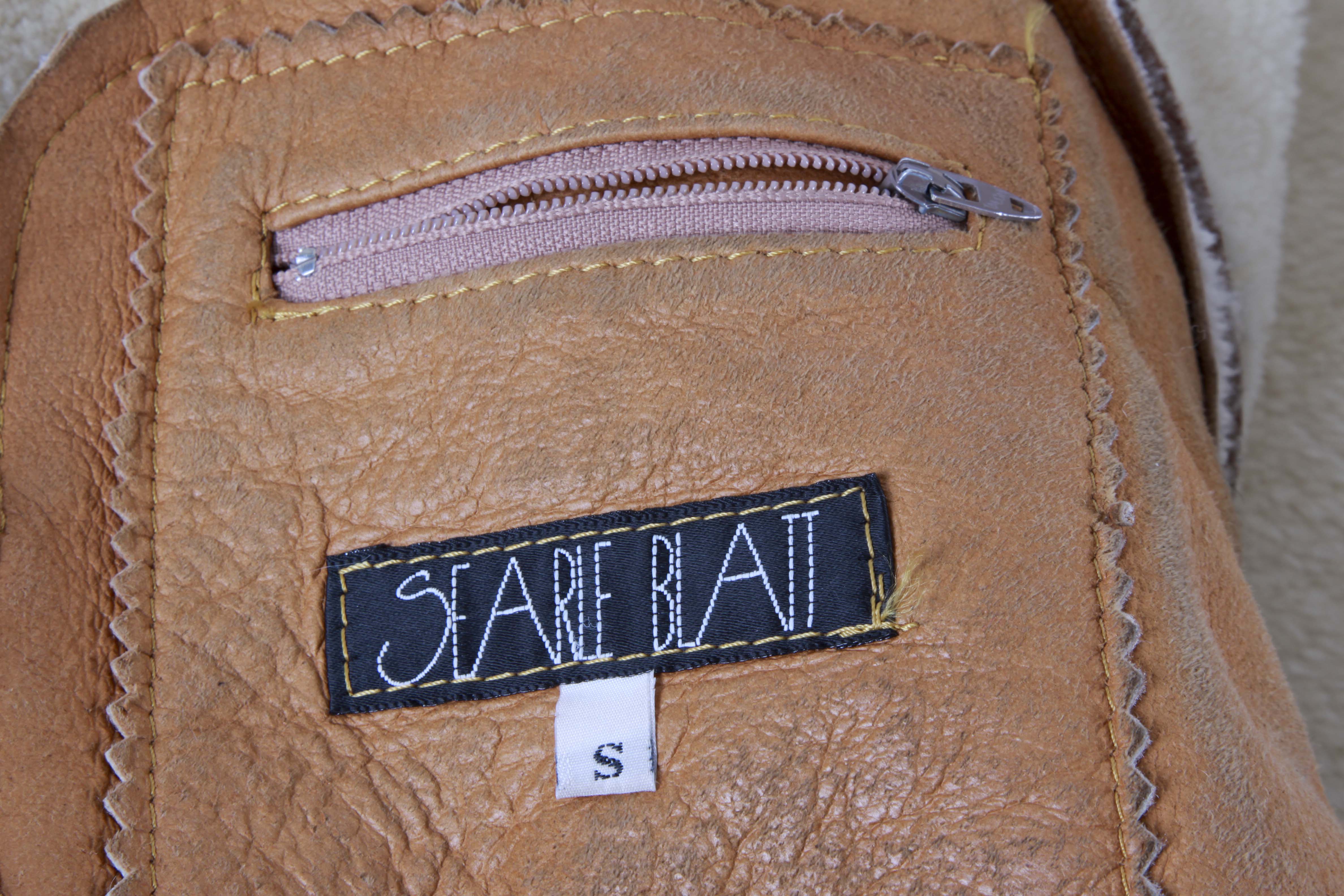 Searie Blatt Light Brown Leather Shearling Coat