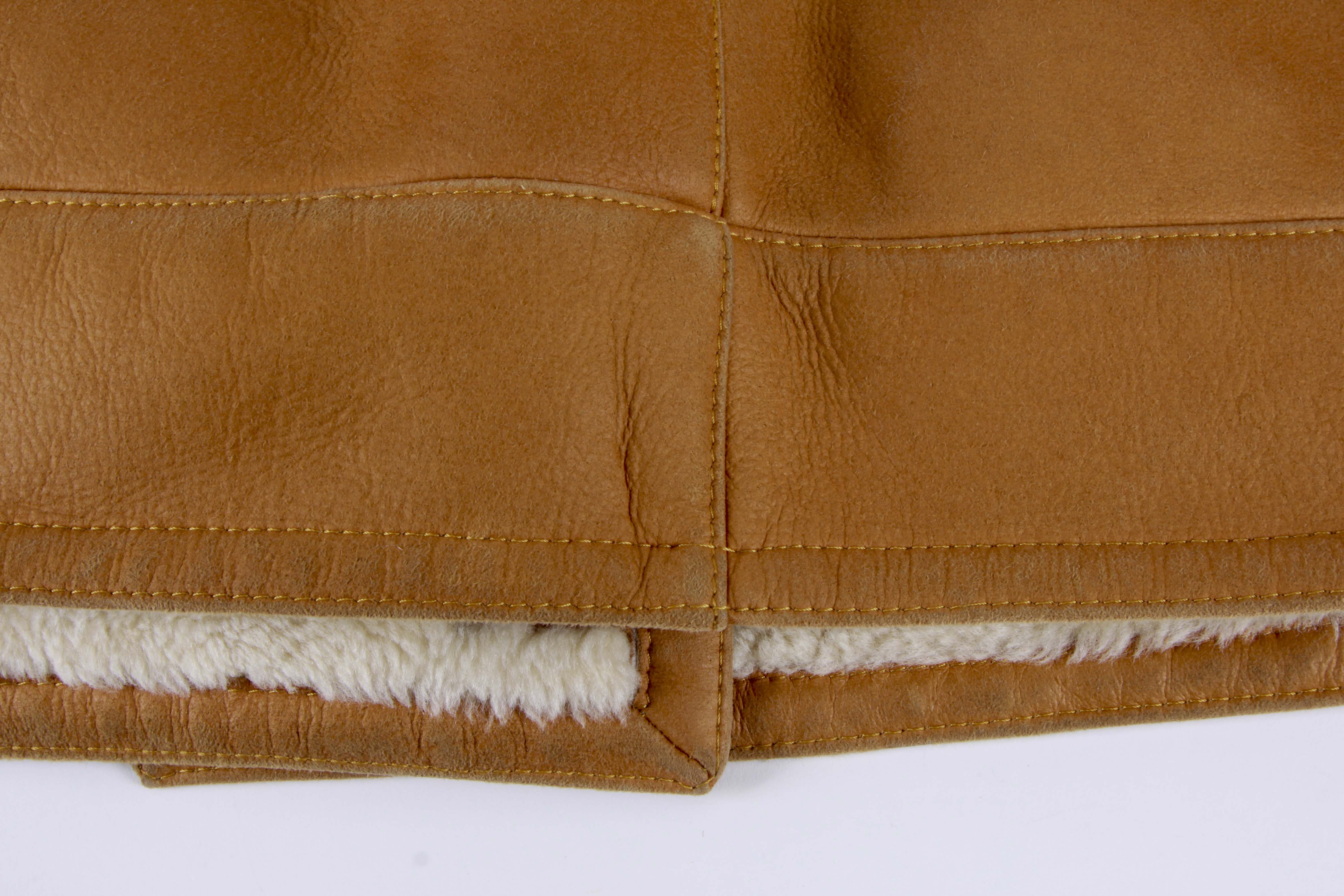 Searie Blatt Light Brown Leather Shearling Coat