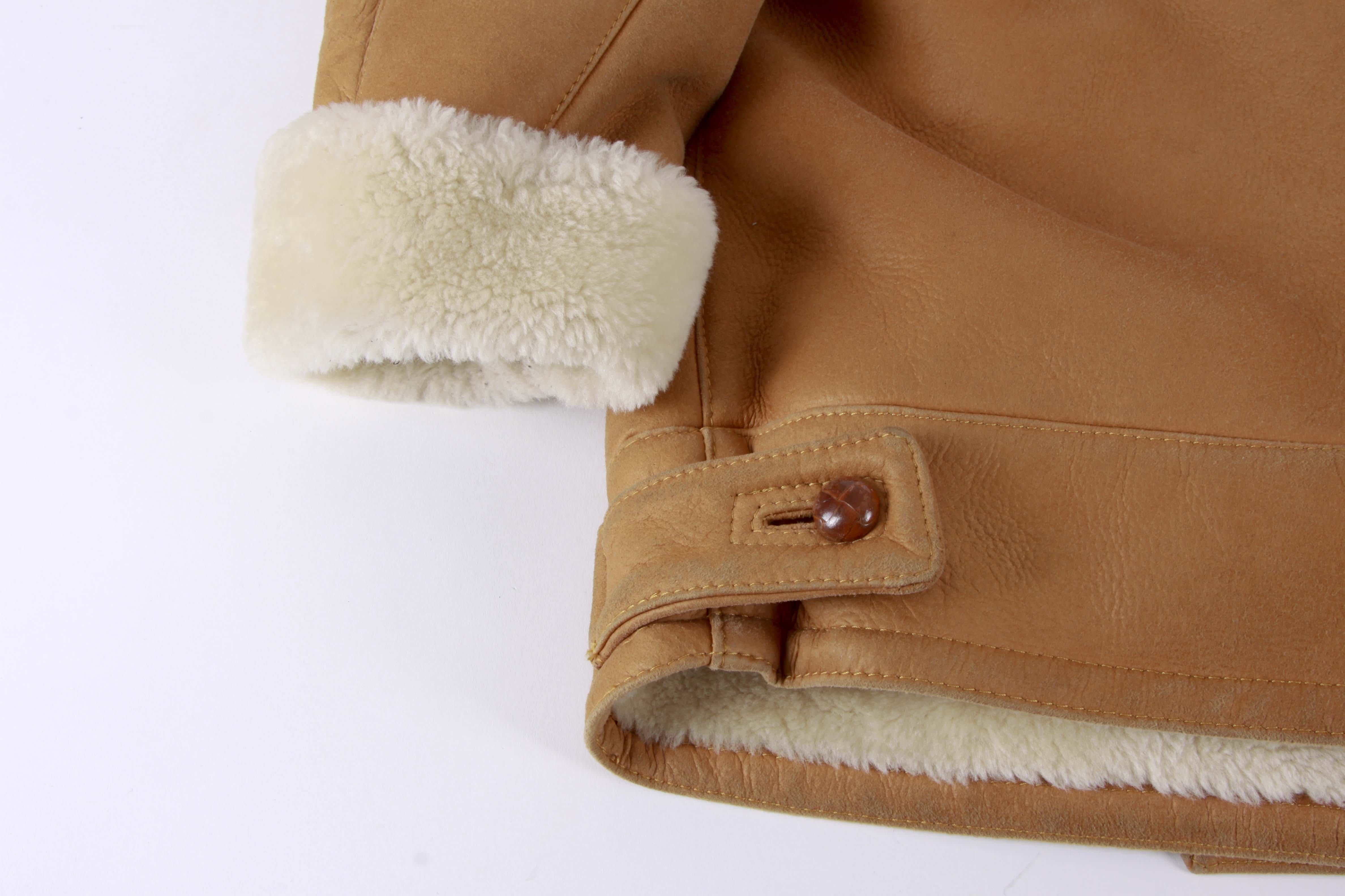 Searie Blatt Light Brown Leather Shearling Coat