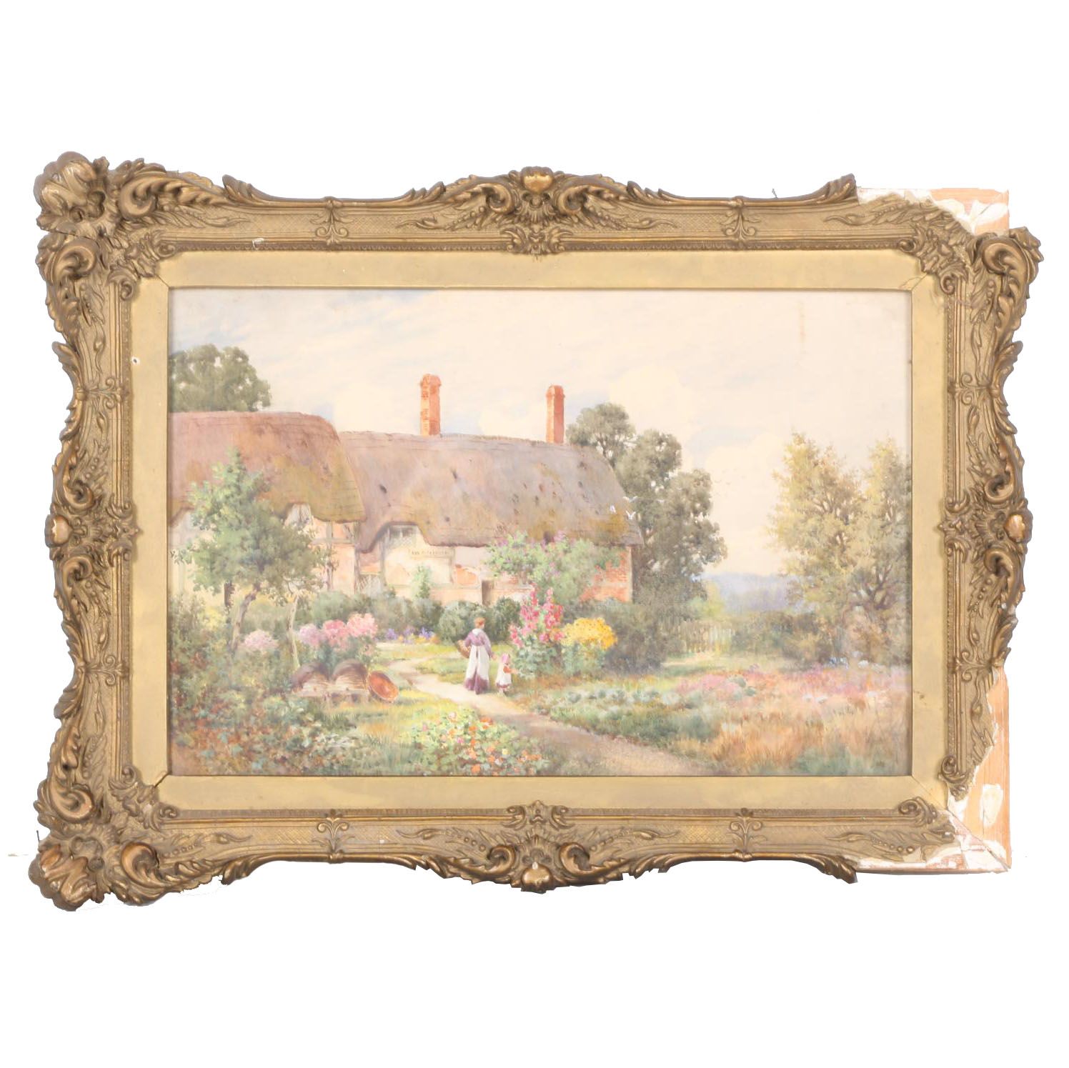 19th Century Thomas Noel Smith Gouache Painting of Landscape