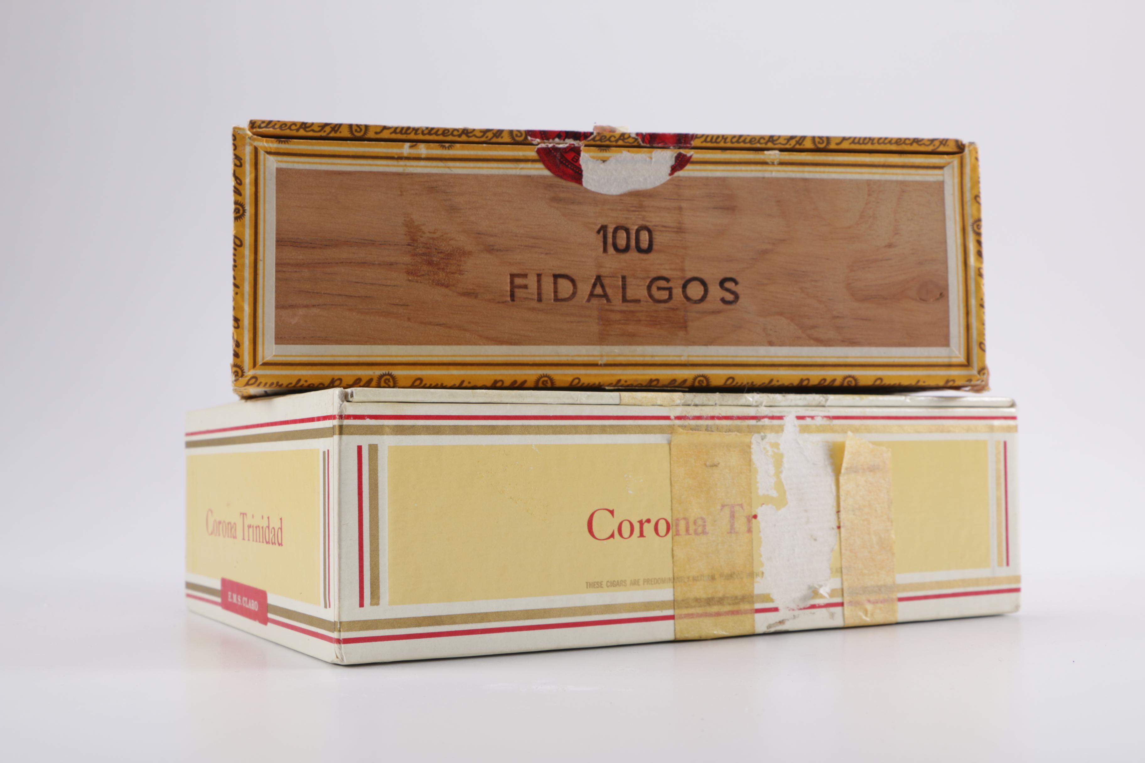 Vintage Trinidad Coronas and Suerdieck Fidalgos Cigar Boxes