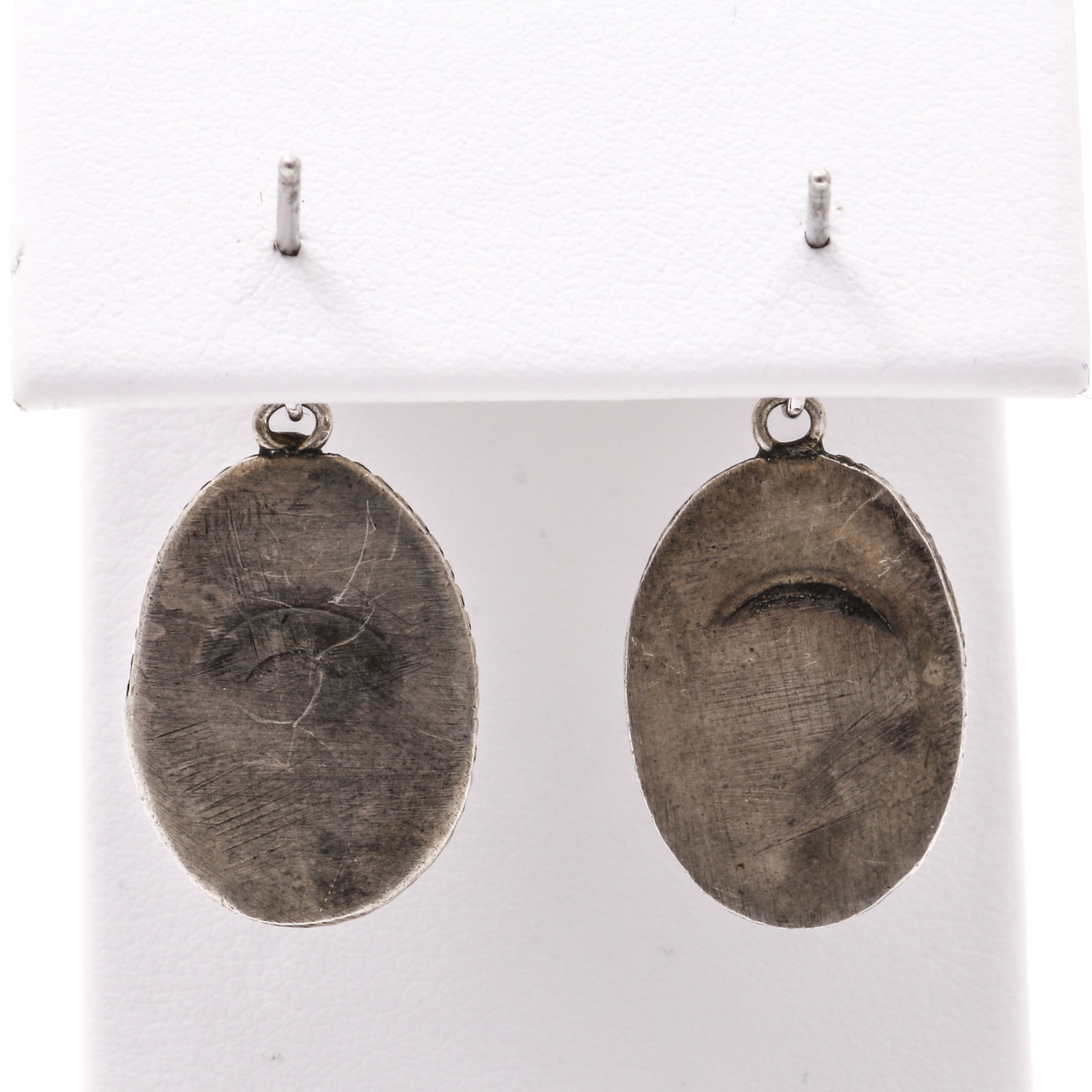 Mexico Aztec Warrior Face Sterling Silver Calcite Demi Parure