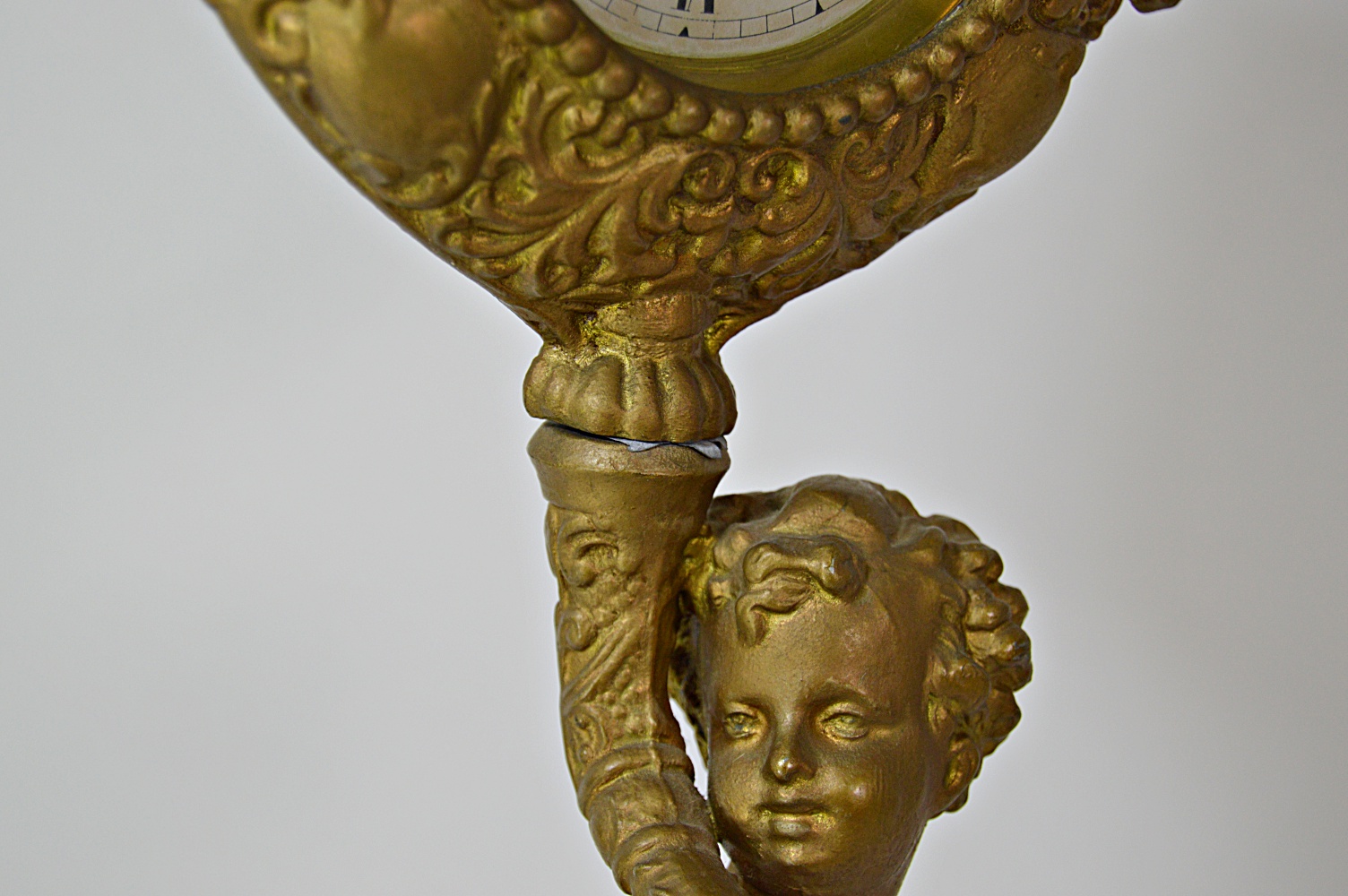 Late 19th Century Rococo Style Ormolu Figural Mantle Clock