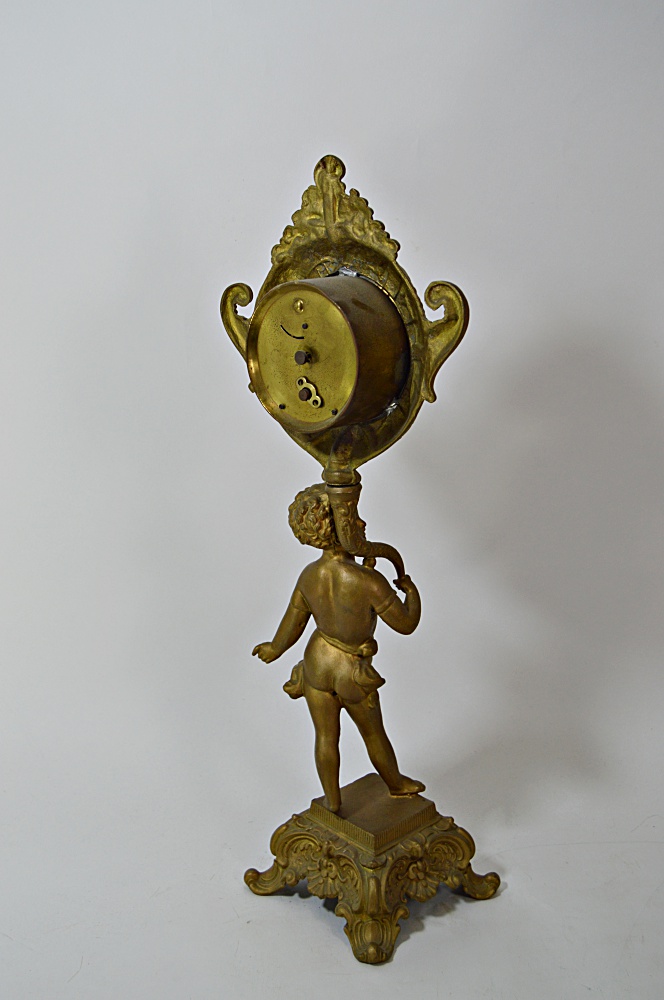 Late 19th Century Rococo Style Ormolu Figural Mantle Clock