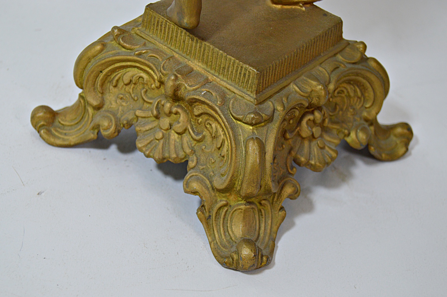 Late 19th Century Rococo Style Ormolu Figural Mantle Clock