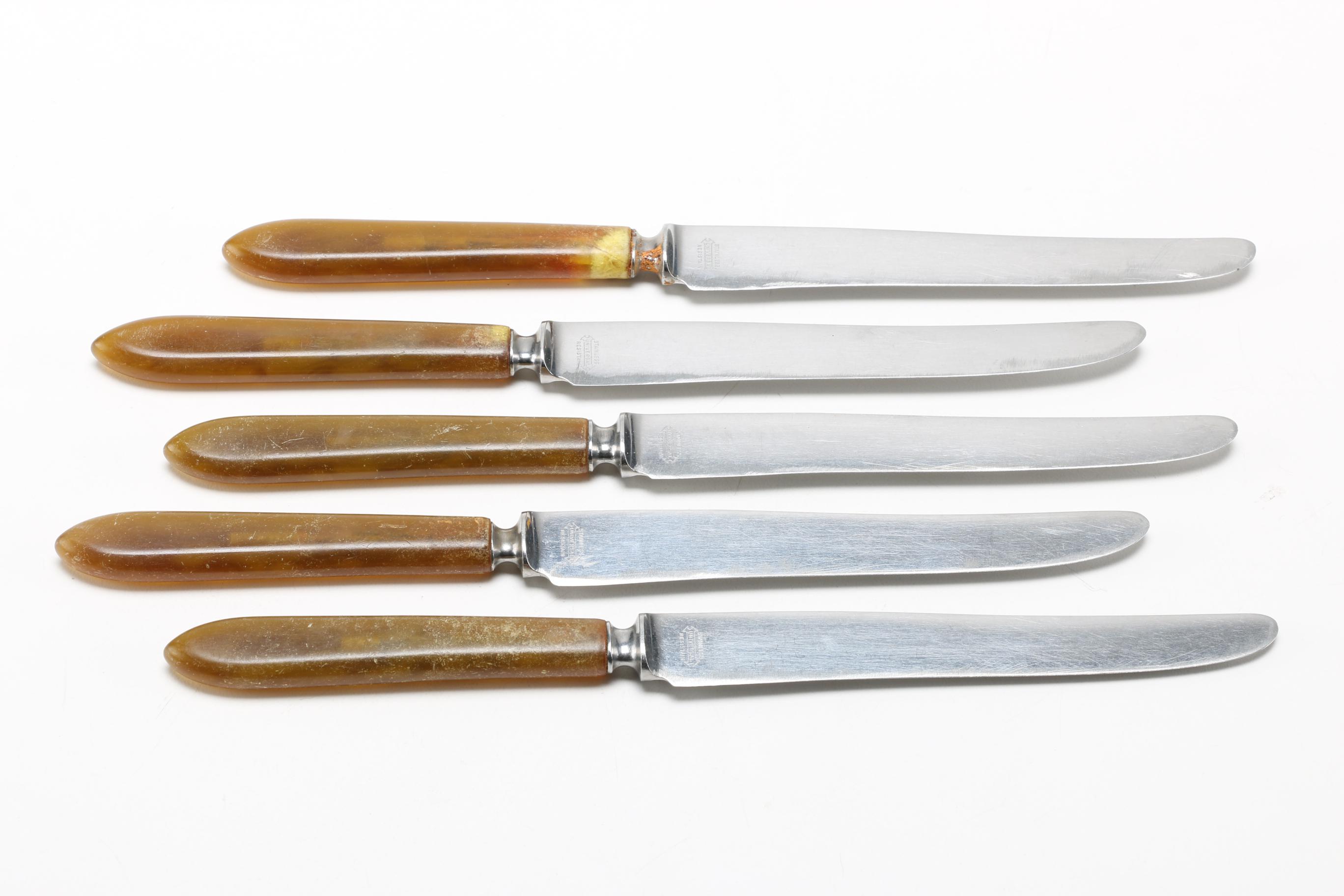 Universal Knife Company and Turton & Co. Celluloid Handled Knives