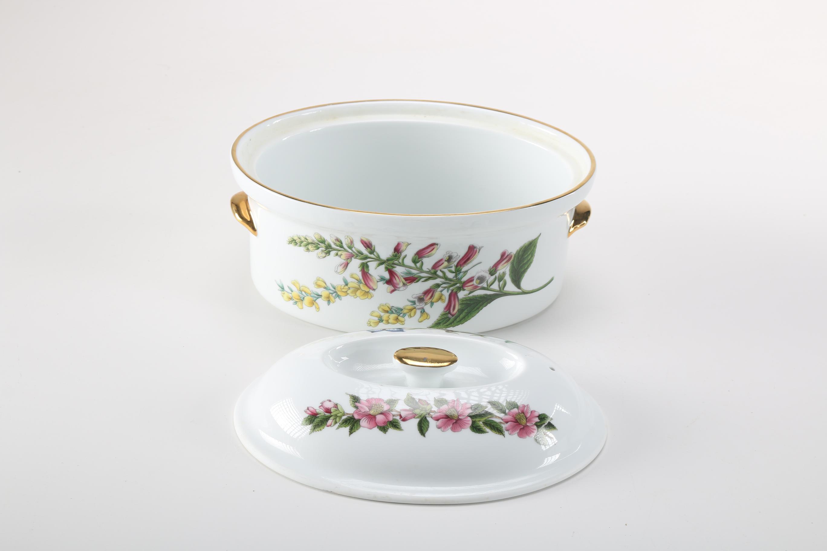 Late 20th Century Spode "Stafford Flowers" Bone China Serving Dishes