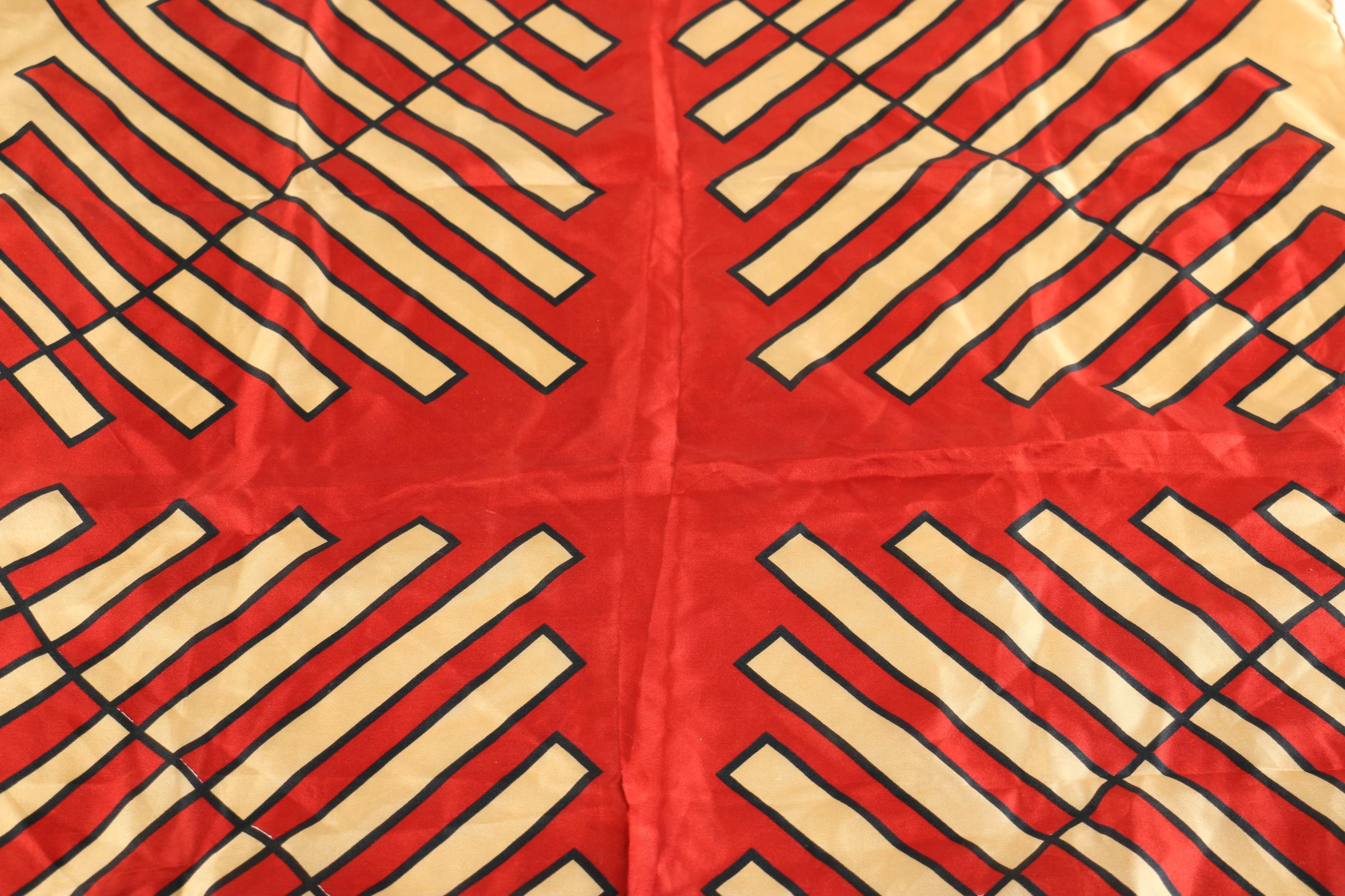 Schiaparelli Red and Gold Scarf