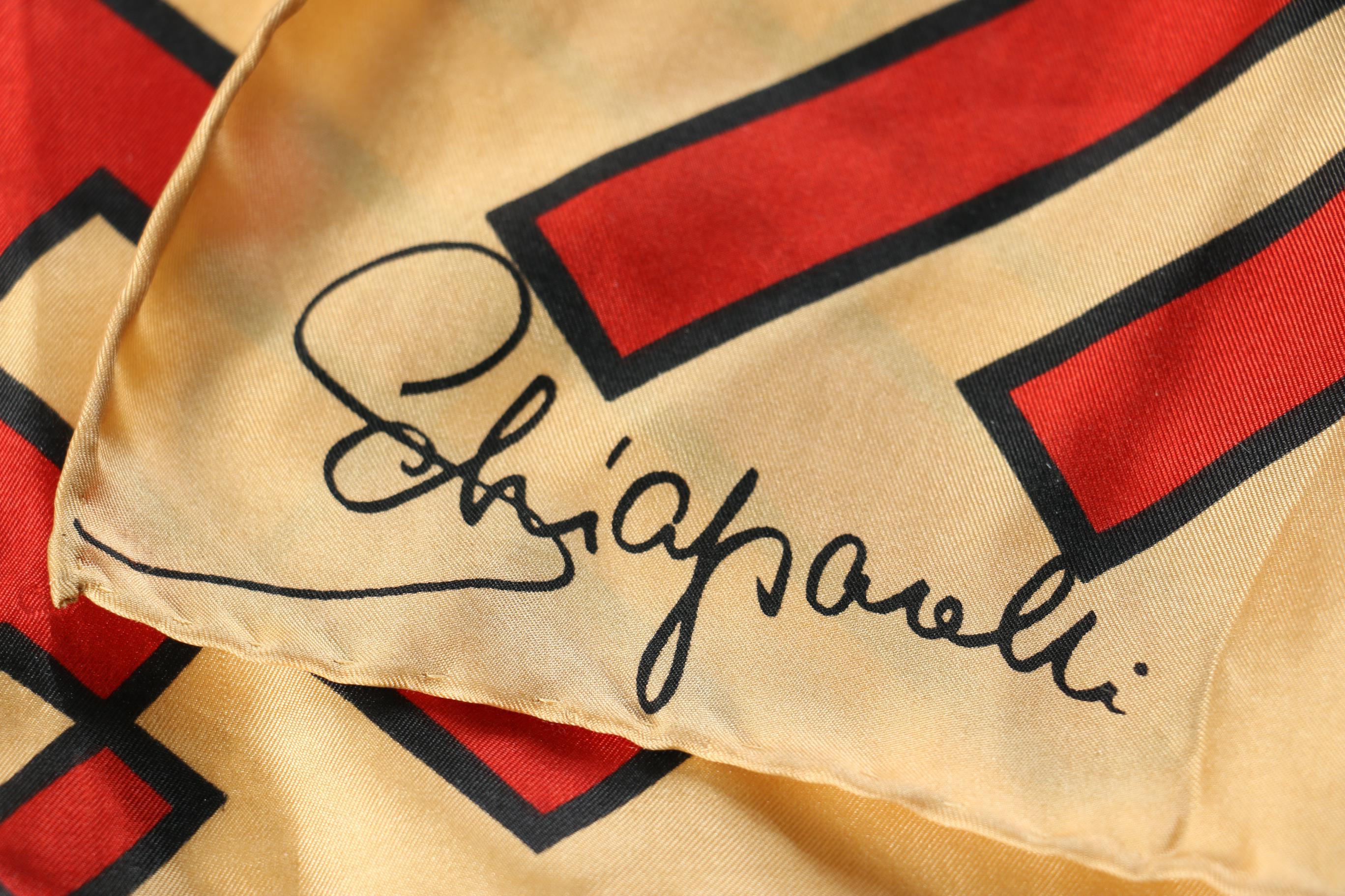 Schiaparelli Red and Gold Scarf