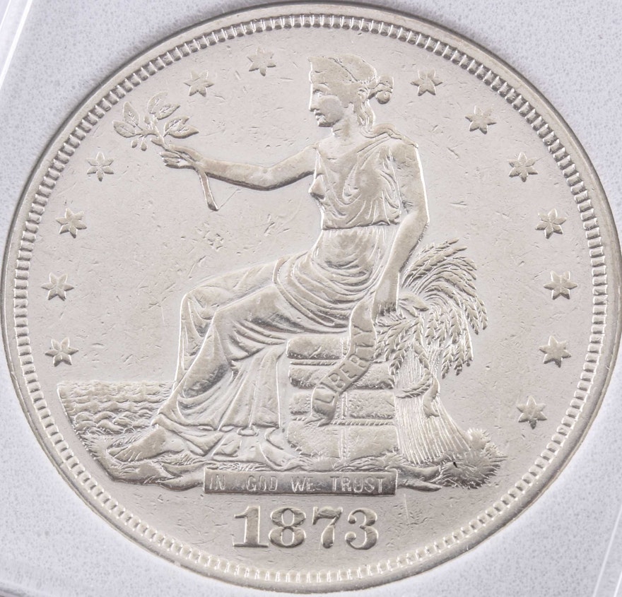 First Year of Issue 1873 Silver Trade Dollar