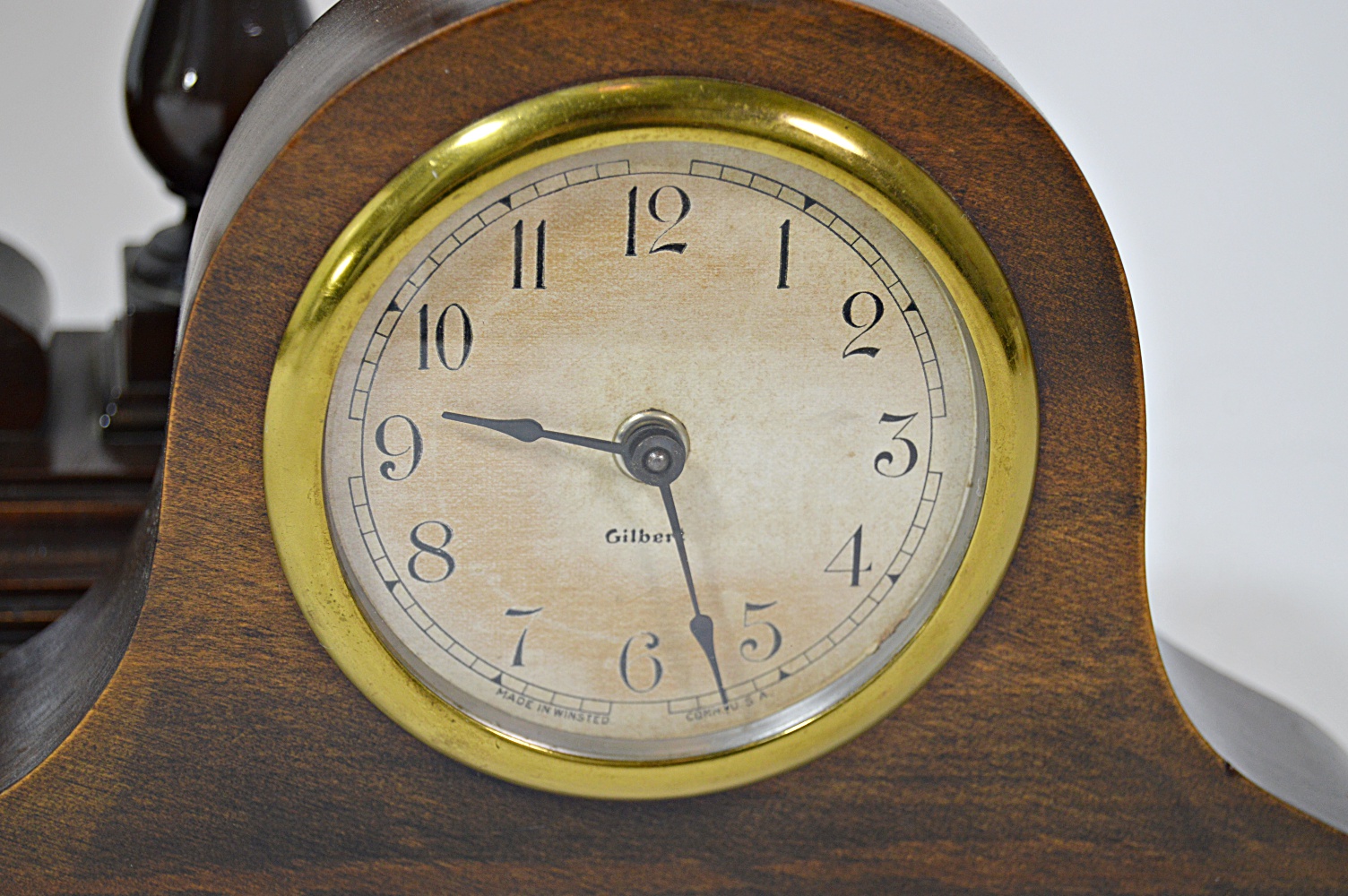 Two Vintage Wood Case Mantle Clocks