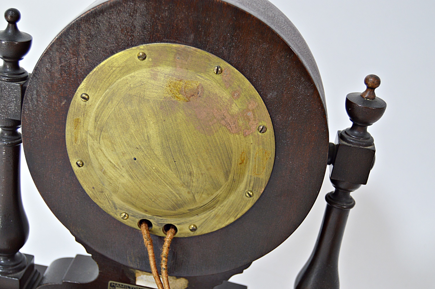 Two Vintage Wood Case Mantle Clocks