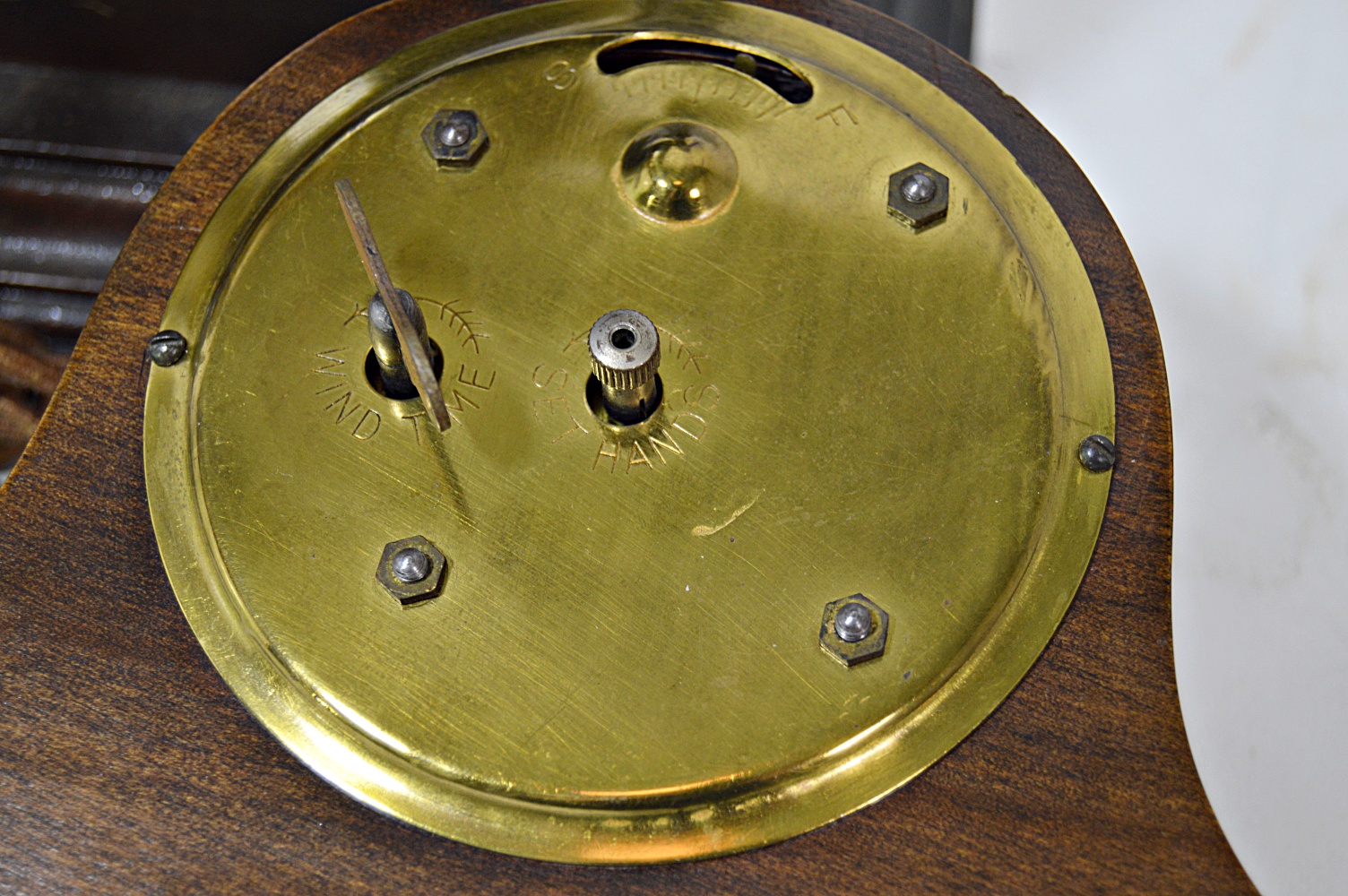Two Vintage Wood Case Mantle Clocks