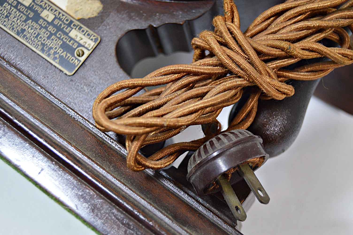 Two Vintage Wood Case Mantle Clocks
