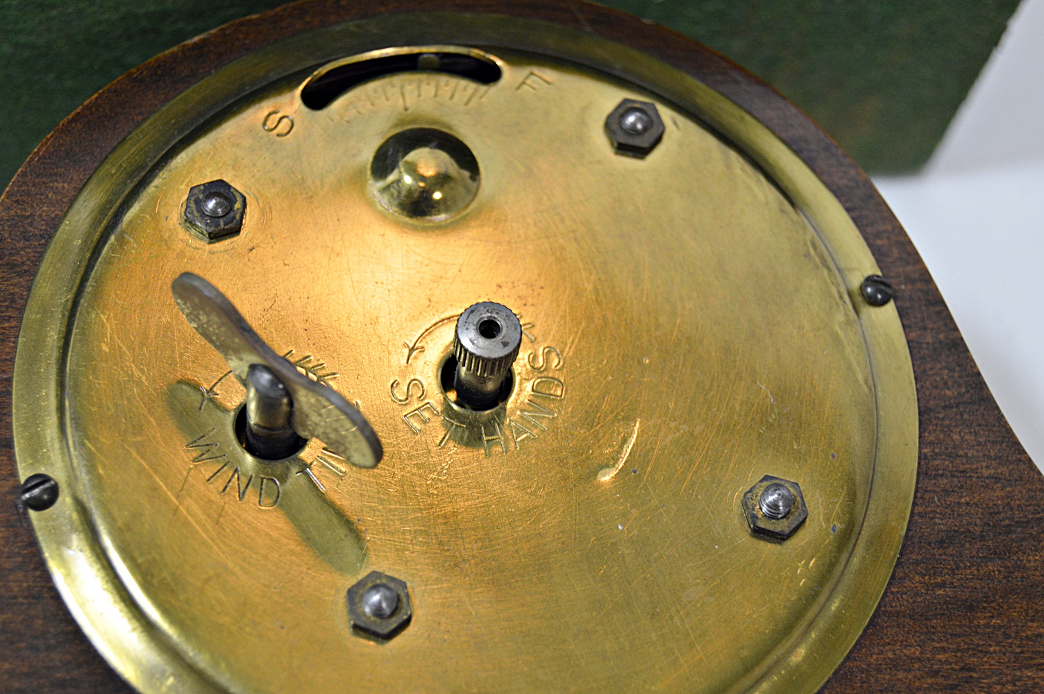 Two Vintage Wood Case Mantle Clocks