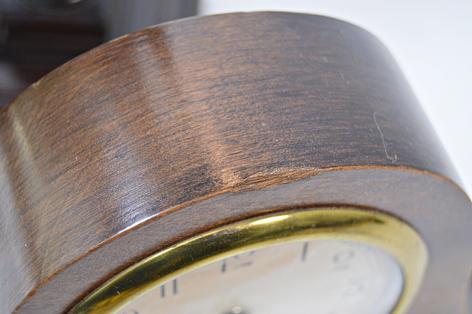Two Vintage Wood Case Mantle Clocks