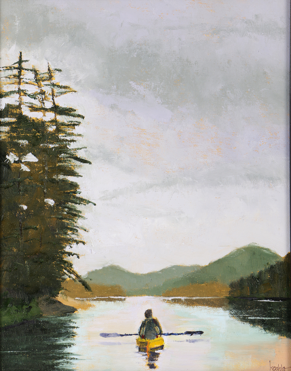 Rick Koehler Oil Painting on Canvas Board "One with Nature"