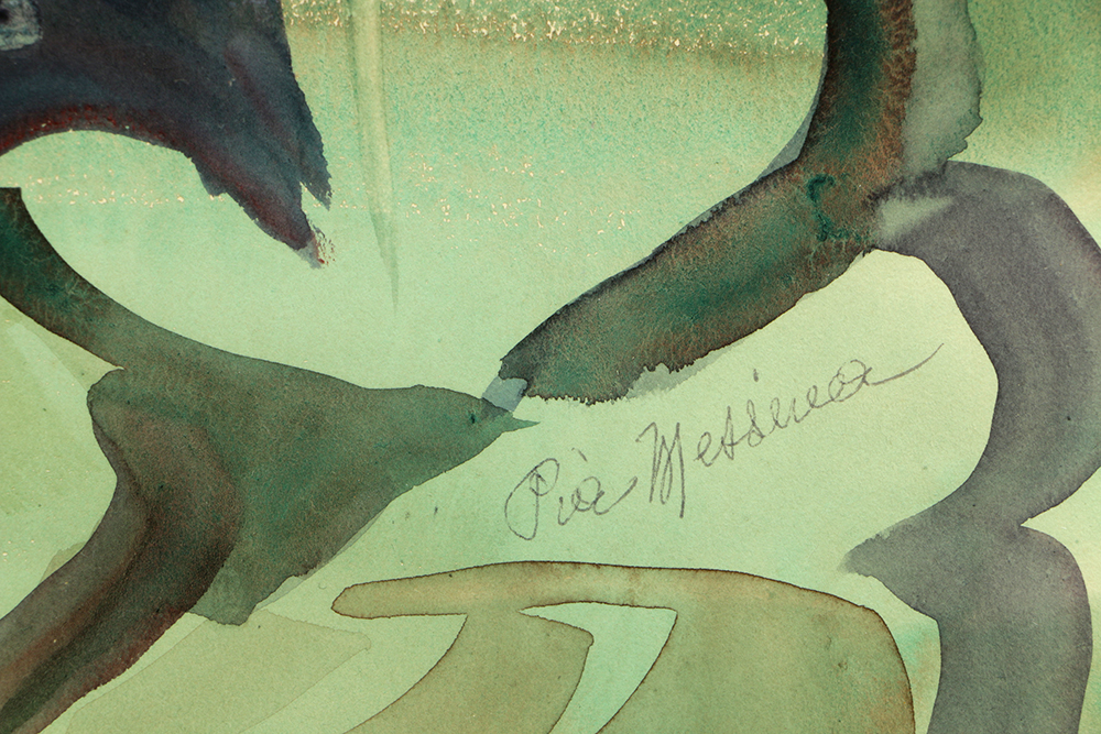 Pia Messina Watercolor on Paper "Roman Sunflowers"