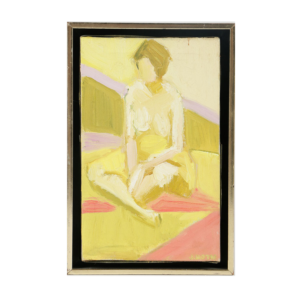 June Roth Oil Painting on Canvas "Lavender Nude"