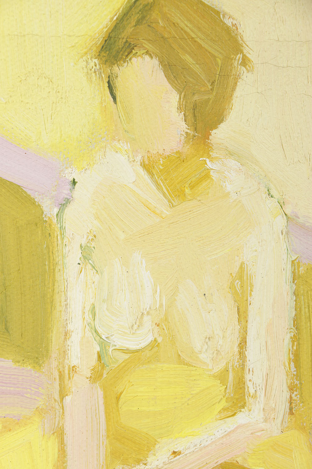 June Roth Oil Painting on Canvas "Lavender Nude"