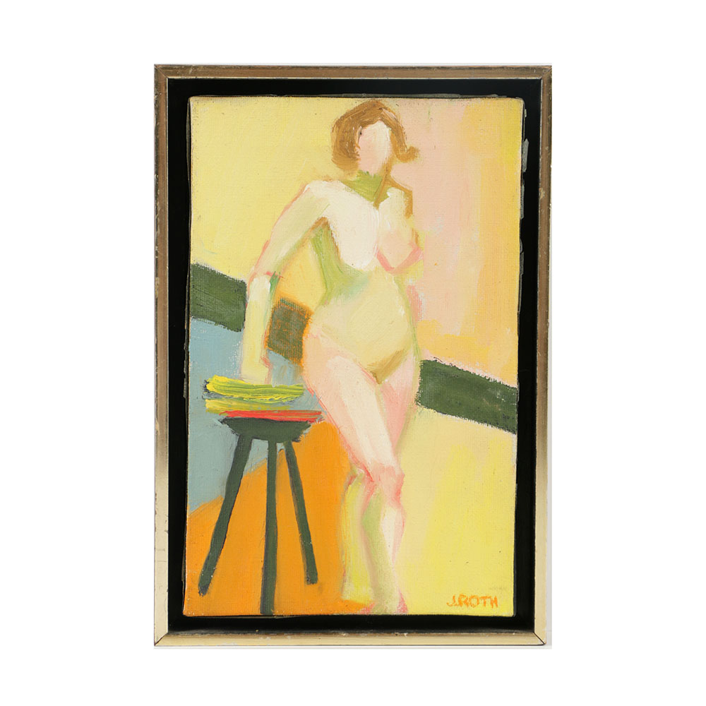 June Roth Oil Painting on Canvas Abstract Female Nude
