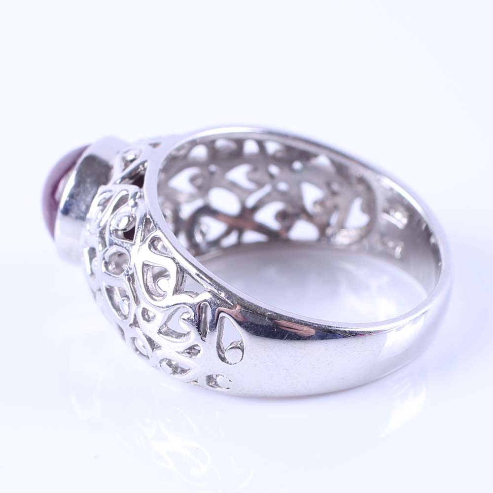 Sterling Silver Star Ruby Ring