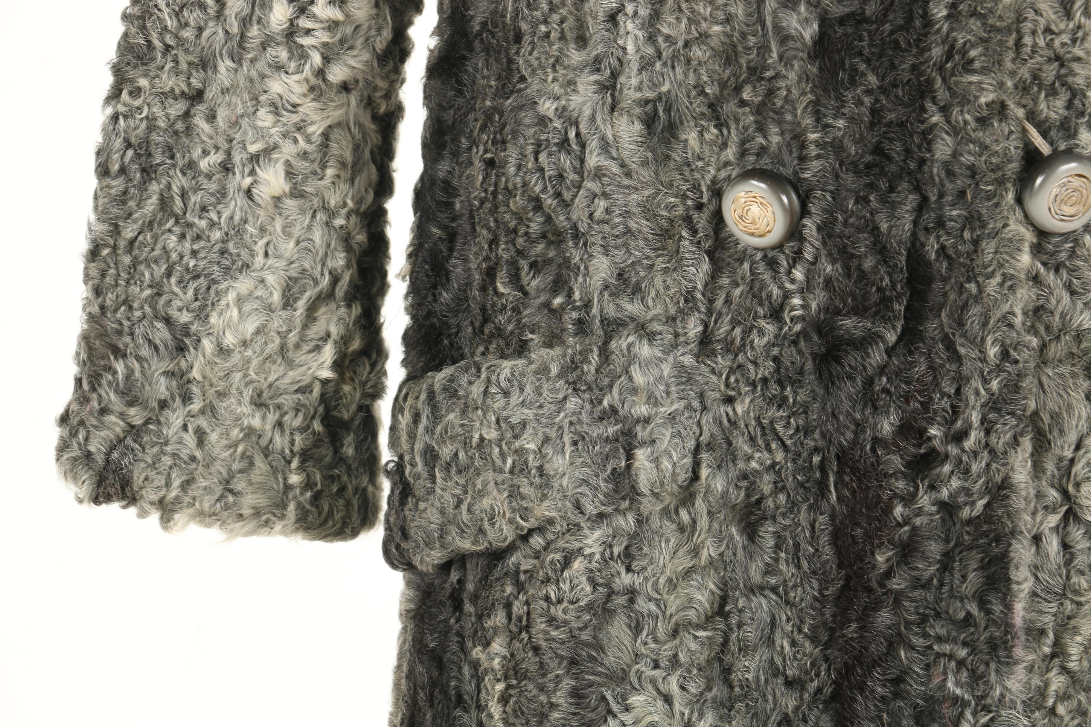 Philip Lerner Furs Persian Lamb Coat with Mink Collar