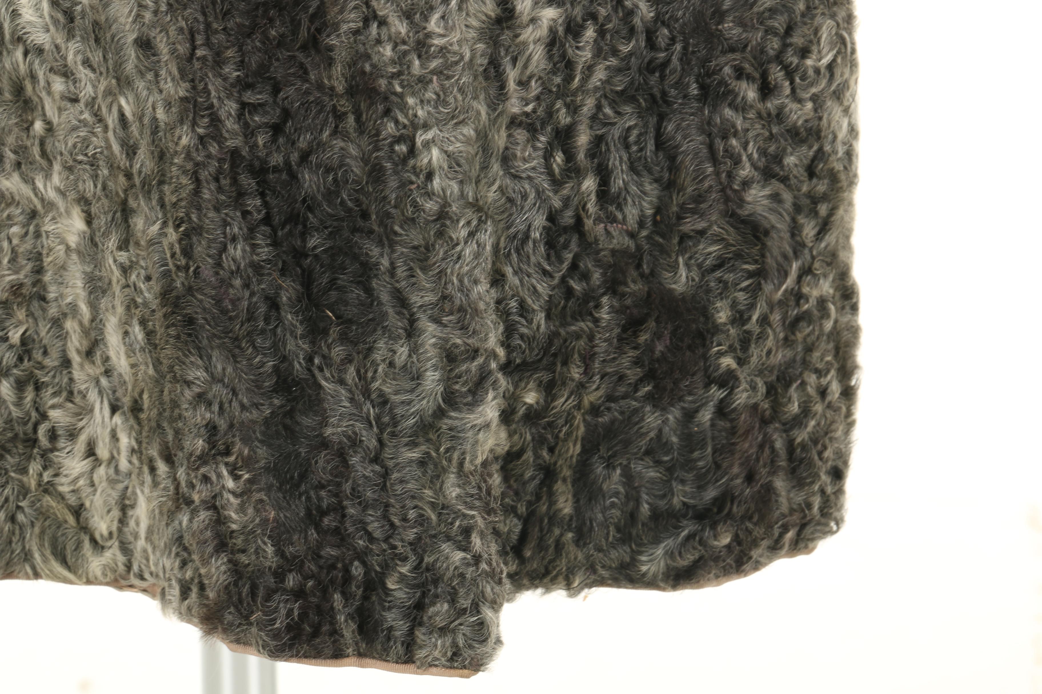 Philip Lerner Furs Persian Lamb Coat with Mink Collar