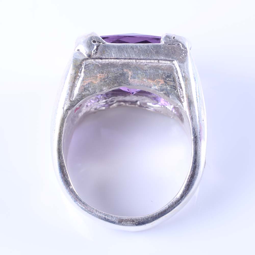 Sterling Silver Amethyst and Ruby Ring
