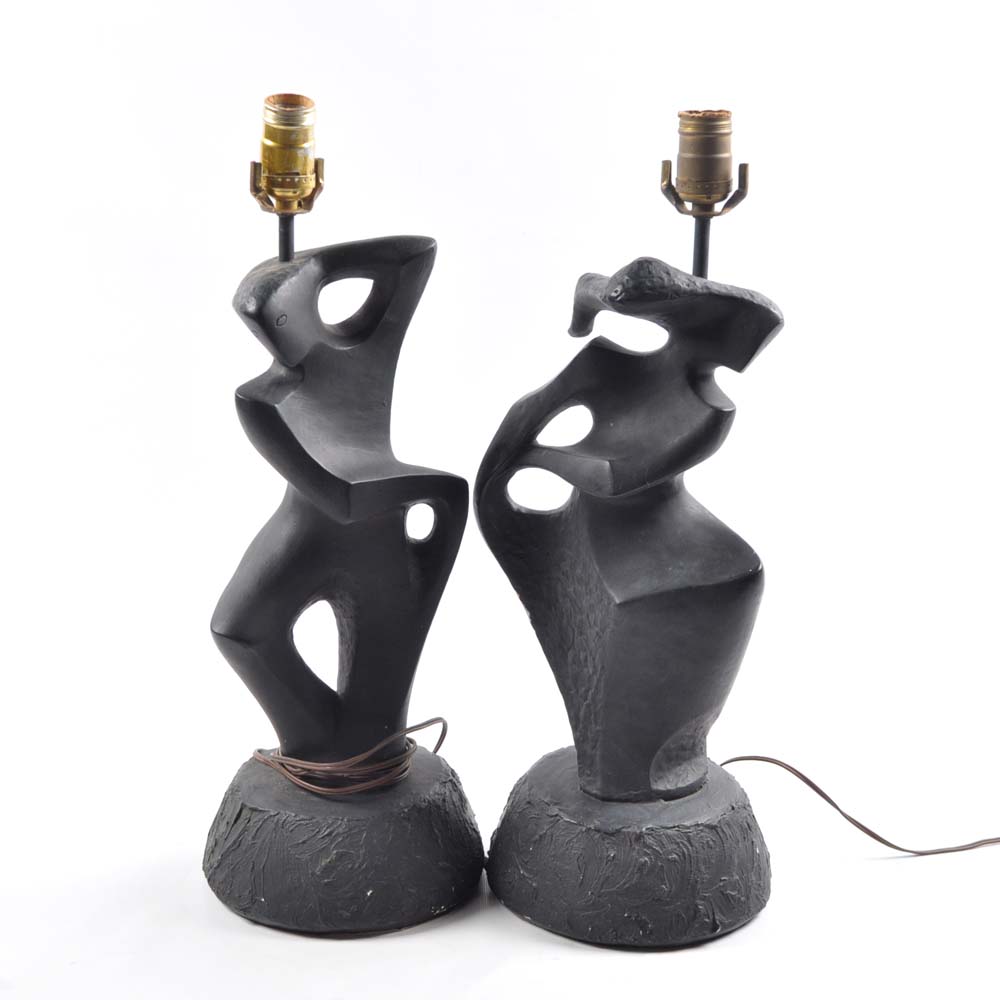 Vintage Modernist Figural Lamps