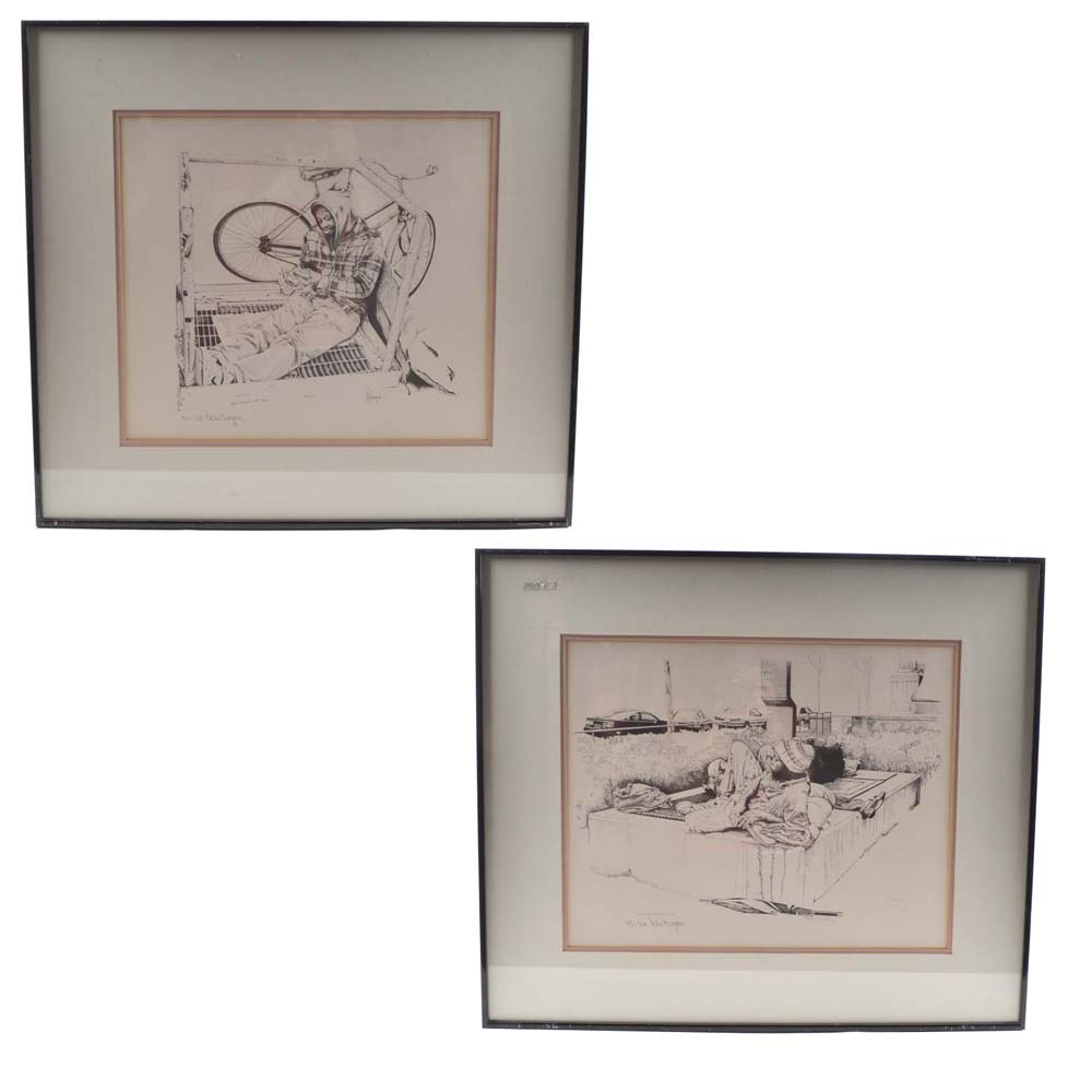 Price Youngman Signed Offset Lithographs "Grate Expectations"