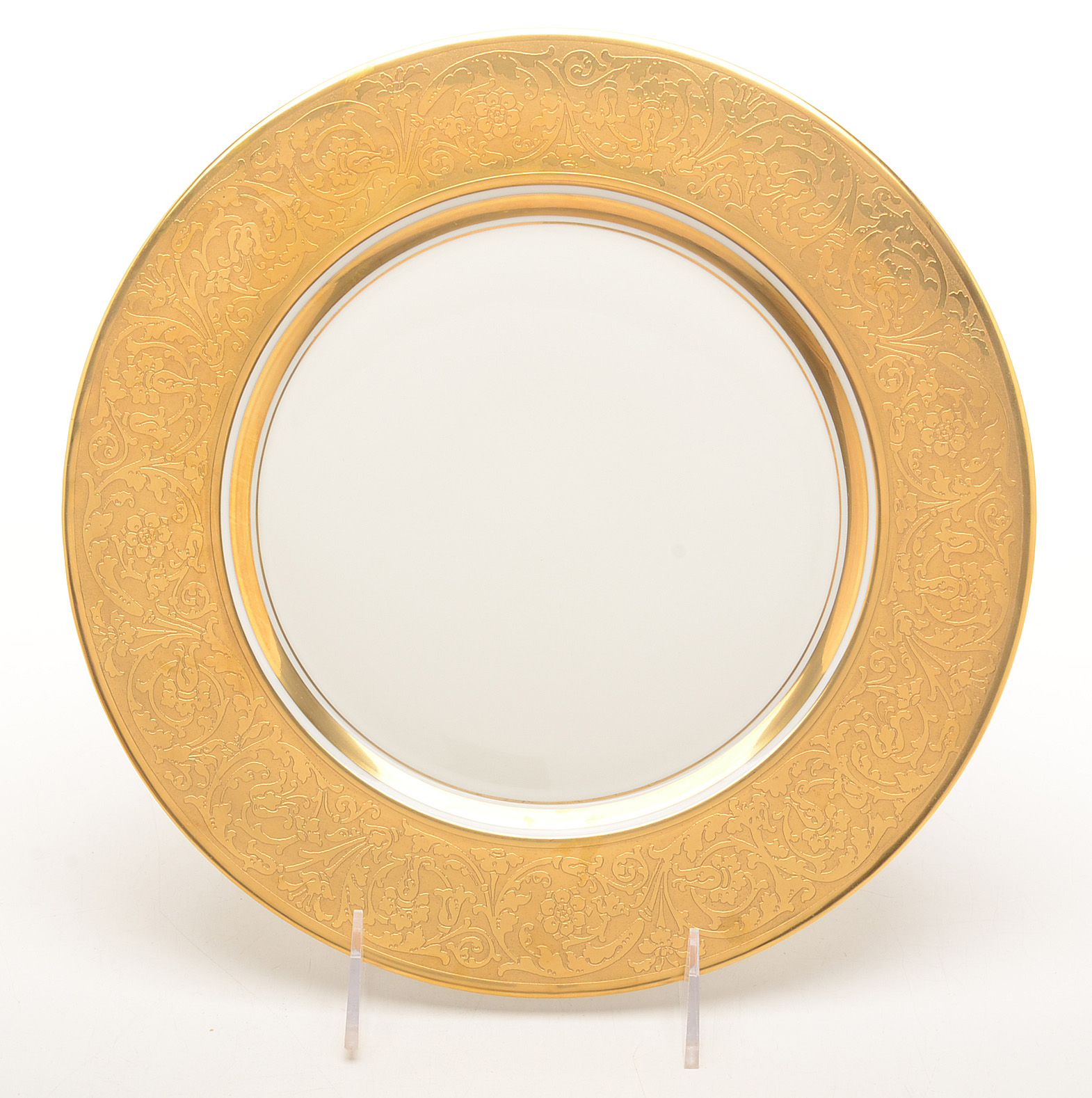 Herschede Jewelers Dinner Plates with Gilt Rim