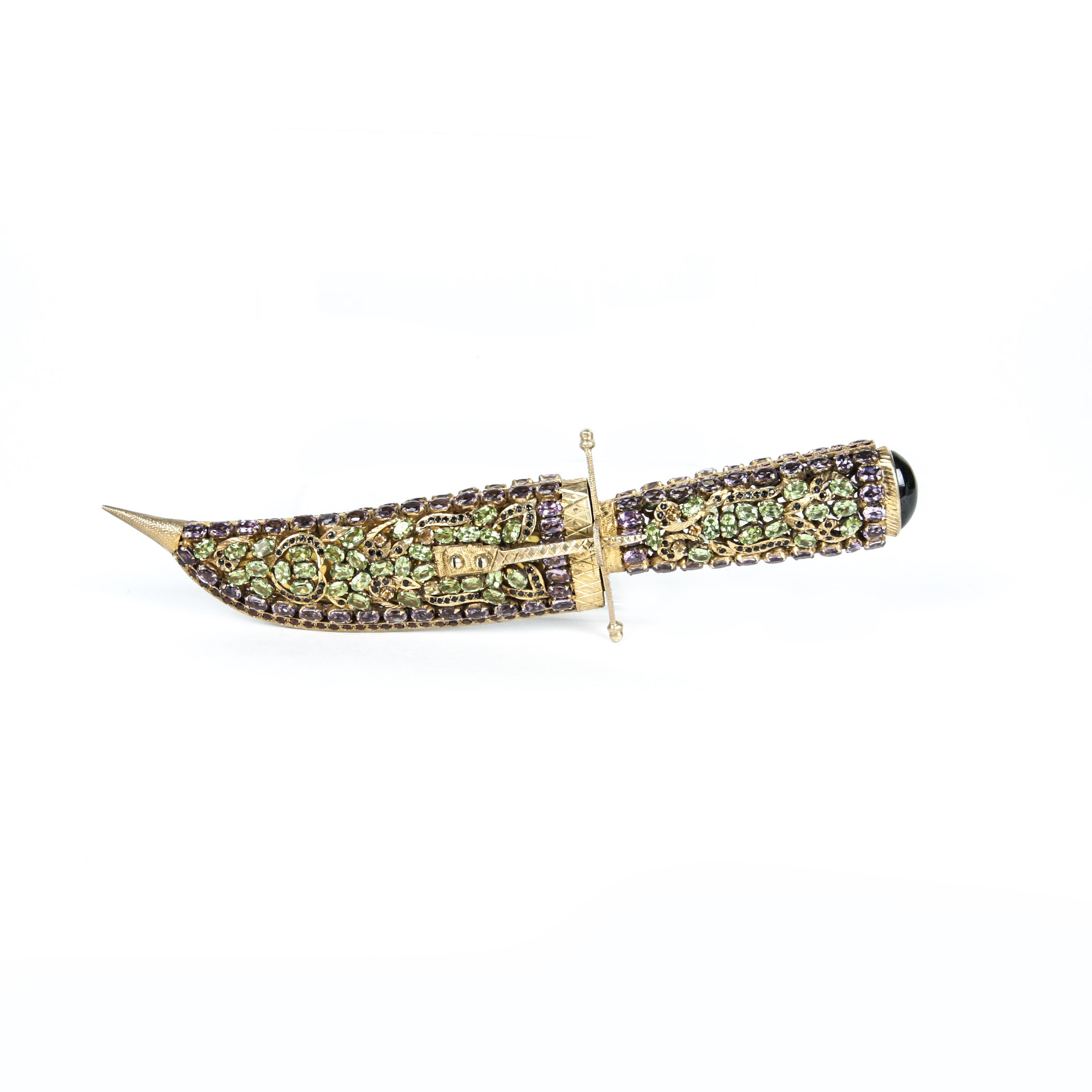 Vintage 870 Silver Jewel Encrusted Dagger