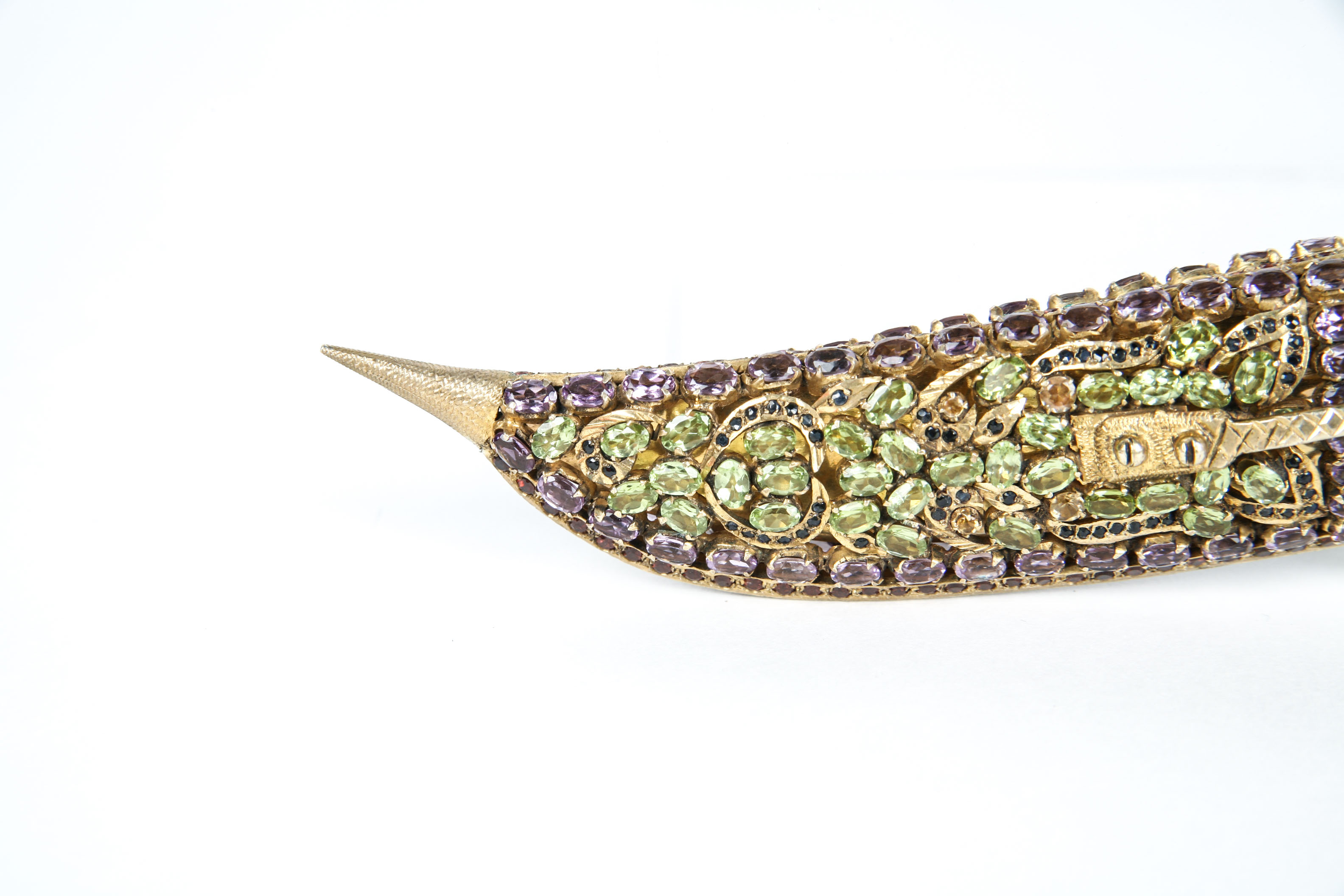 Vintage 870 Silver Jewel Encrusted Dagger